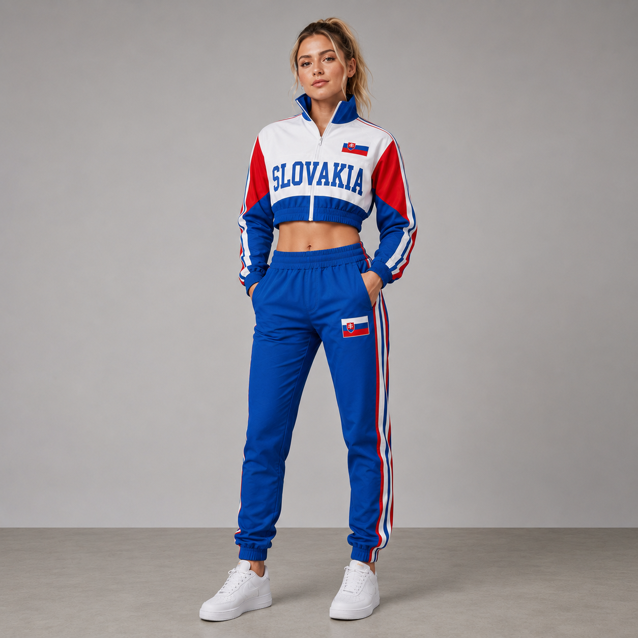 World Cup 2026 Themed Slovakia Football Fan Sweatshirt And Jogger Set