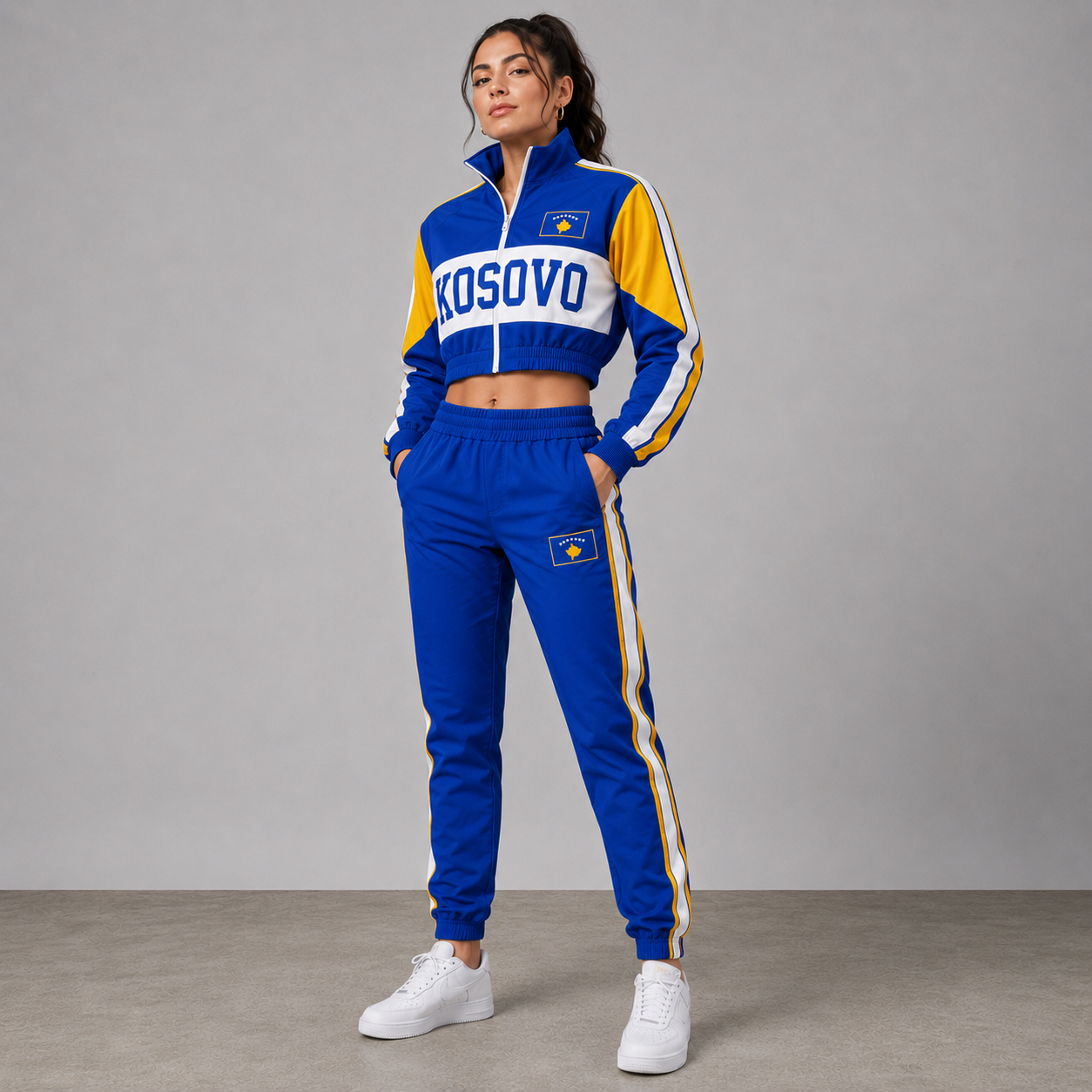 World Cup 2026 Themed Kosovo Football Fan Sweatshirt And Jogger Set
