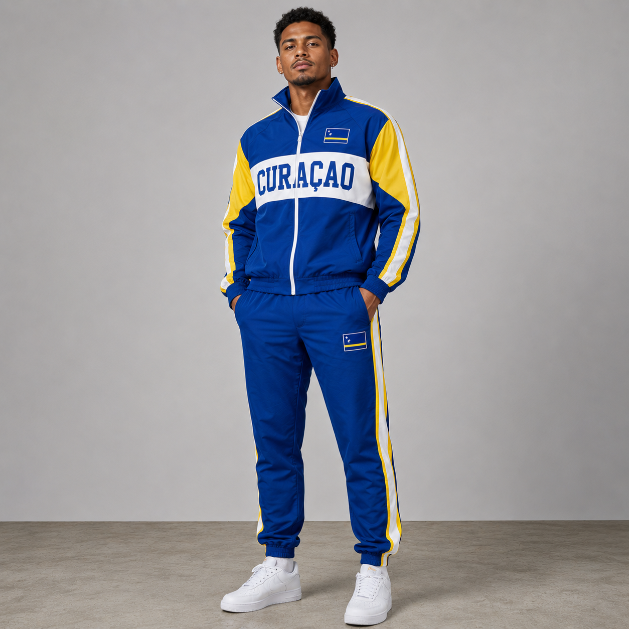 World Cup 2026 Themed Curaçao Football Fan Sweatshirt And Jogger Set