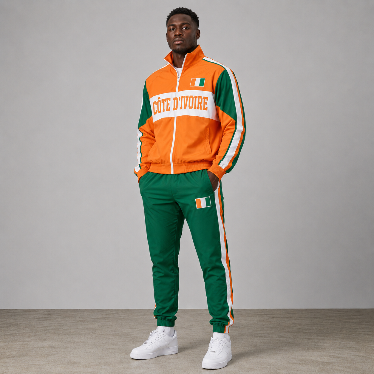 World Cup 2026 Themed Côte d'Ivoire Football Fan Sweatshirt And Jogger Set