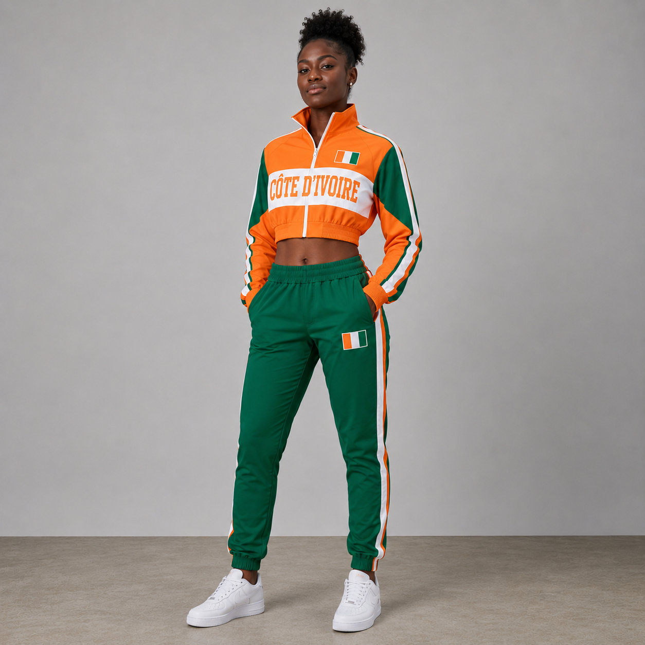 World Cup 2026 Themed Côte d'Ivoire Football Fan Sweatshirt And Jogger Set