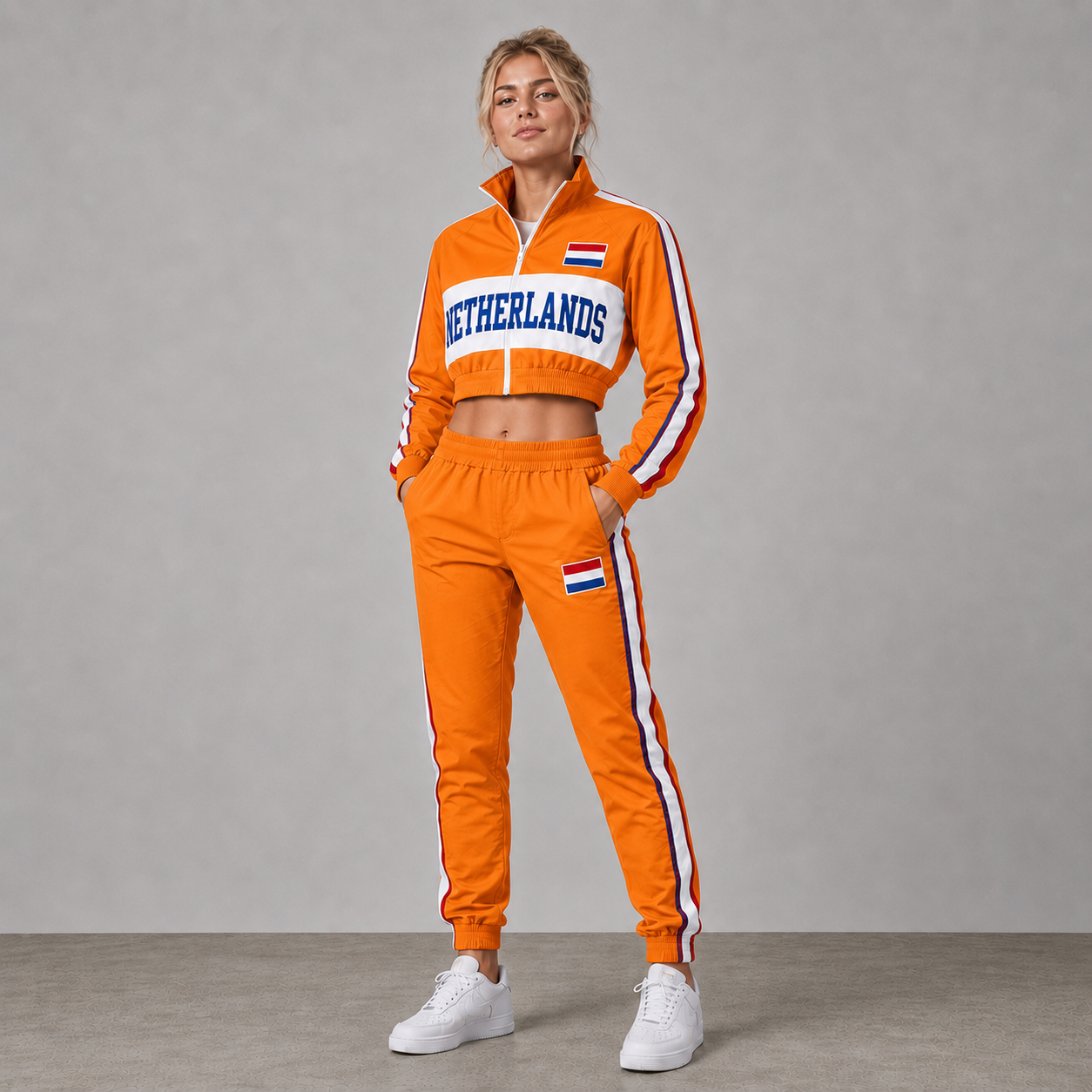 World Cup 2026 Themed Netherlands Football Fan Sweatshirt And Jogger Set
