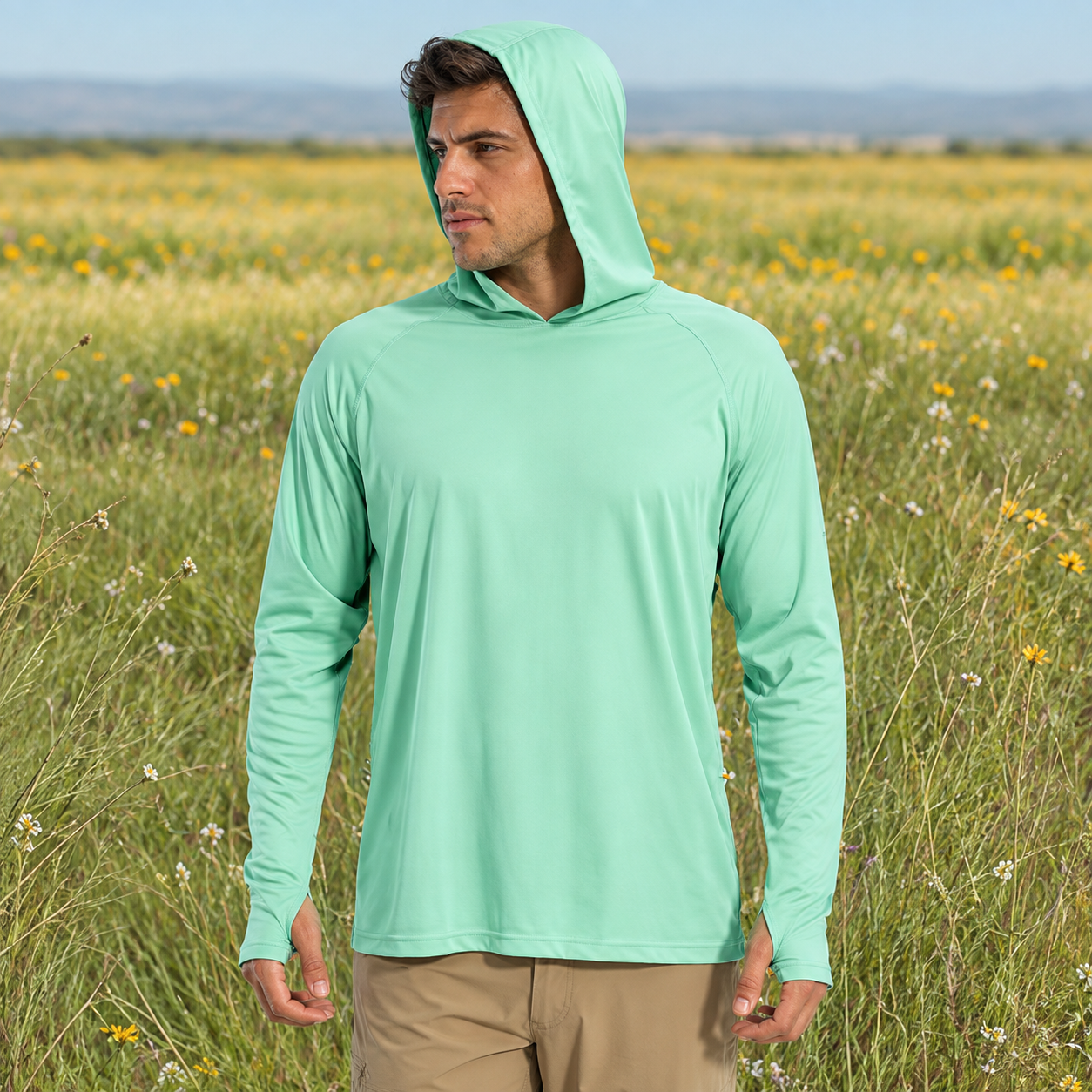 Lightweight Long Sleeve Fishing And Hiking Hoodie Shirt For Men
