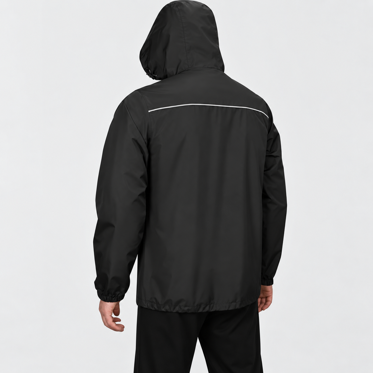 Waterproof Outdoor Rain Jacket With Adjustable Hood For Men