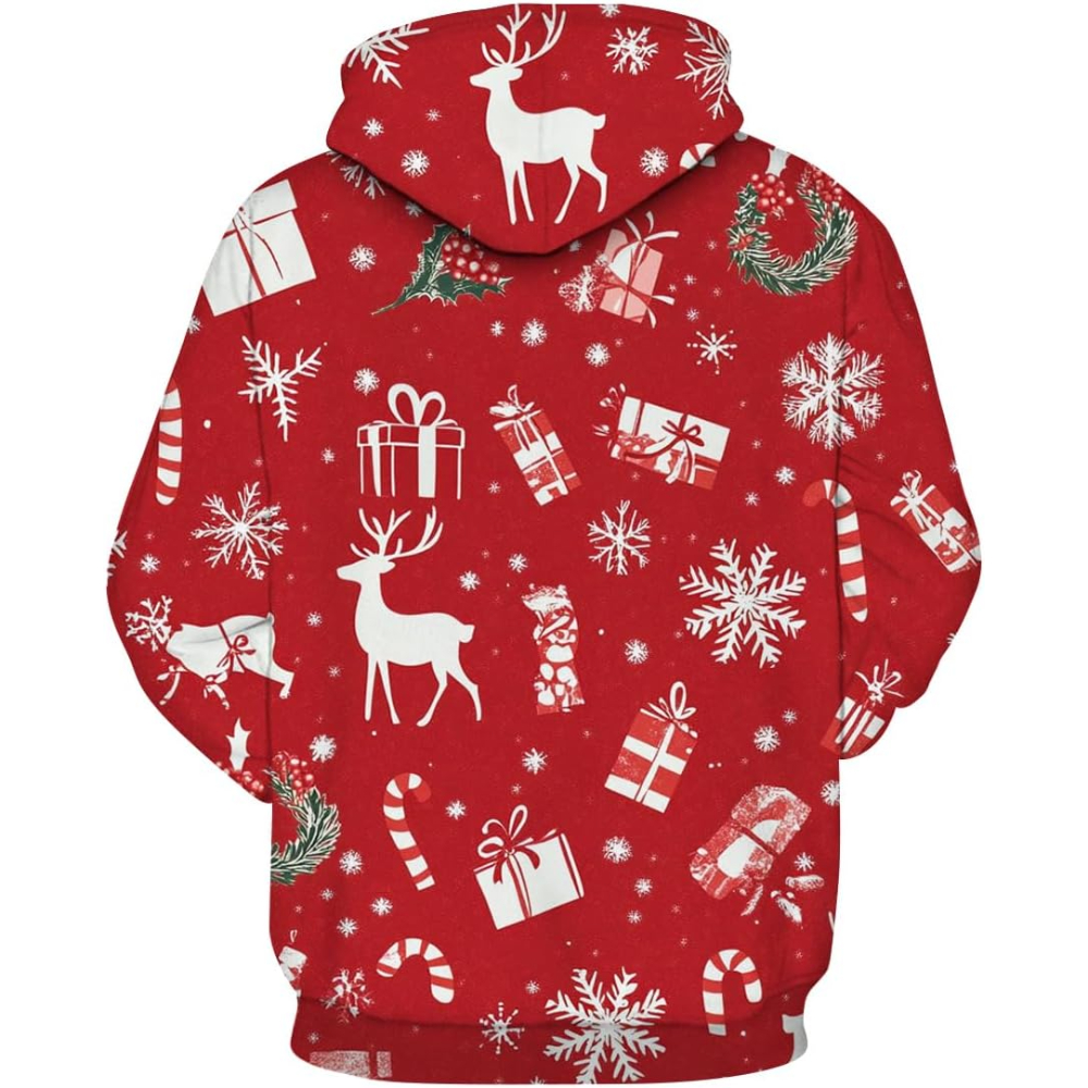 Christmas Themed Long Sleeve Pullover Hoodie