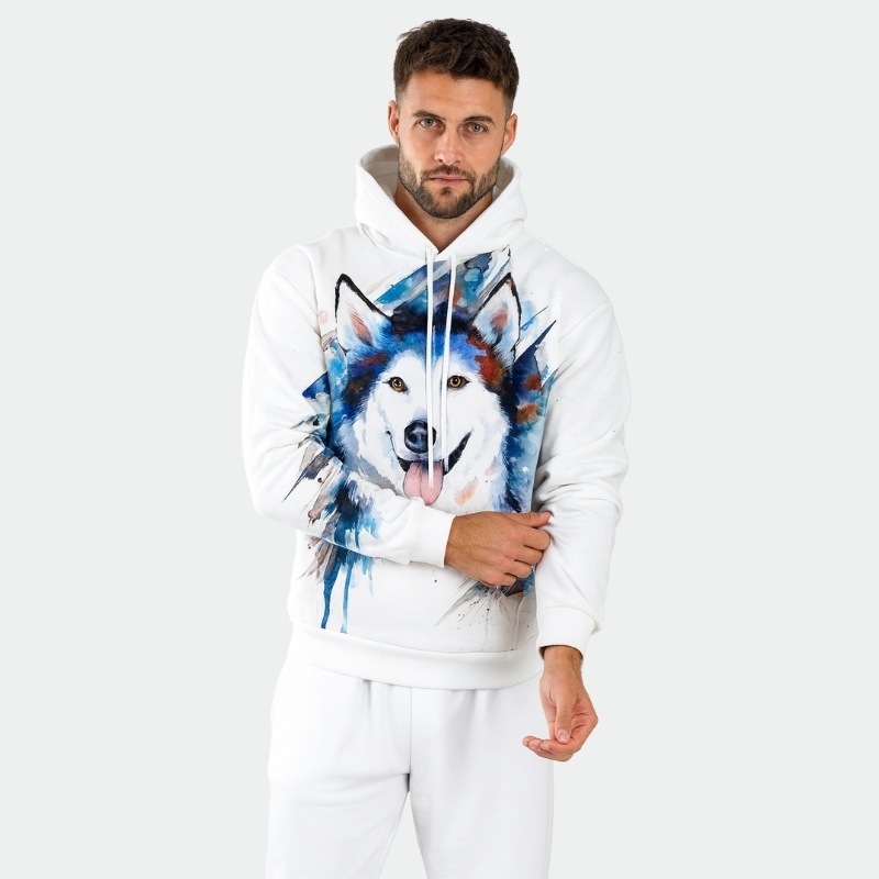 Colorful Husky Hoodie