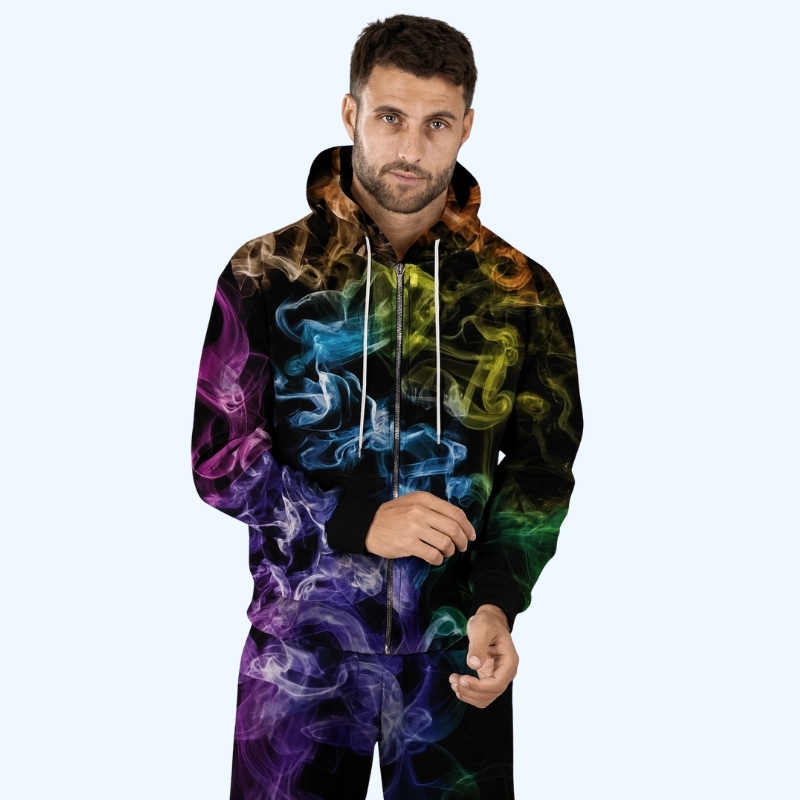 Colorful Smoke Zip-up Hoodie