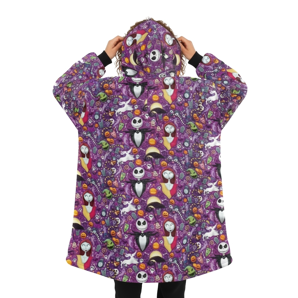 Cozy Oversized Hoodie Blanket With Character Print