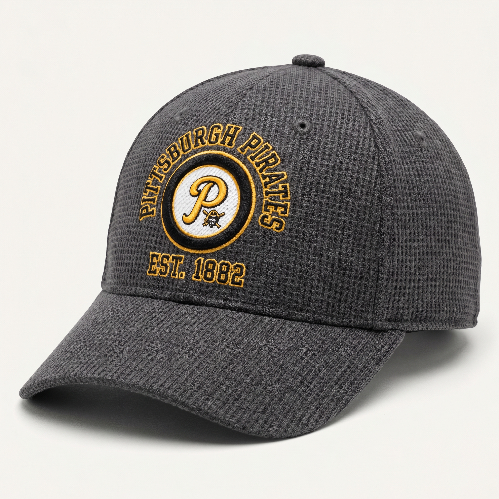 Pittsburgh Pirates Waffle Knit Cap in Dark Gray