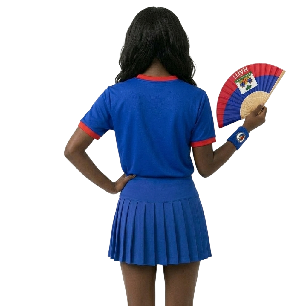 FIFA 2026 Haiti Football Themed Two Piece Skirt Set For Women