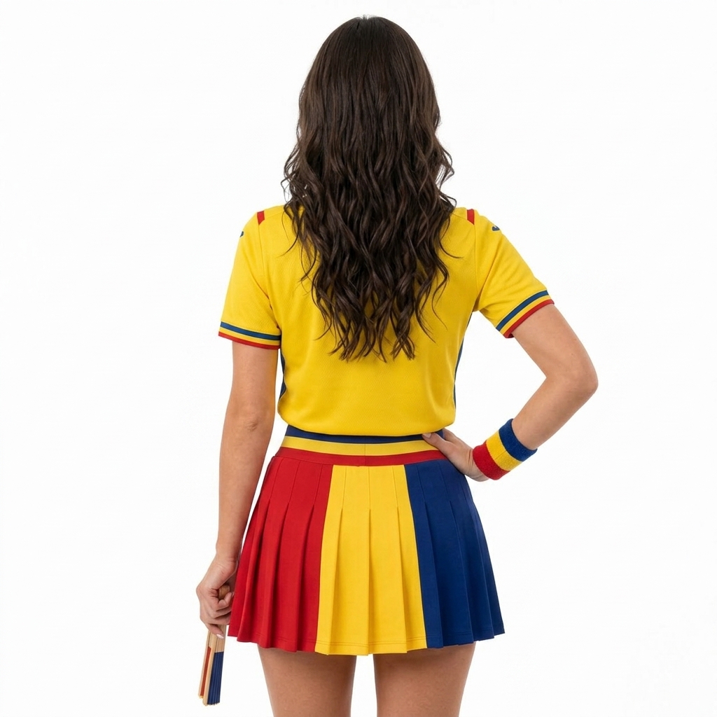 FIFA 2026 Romania Football Themed Two Piece Skirt Set For Women