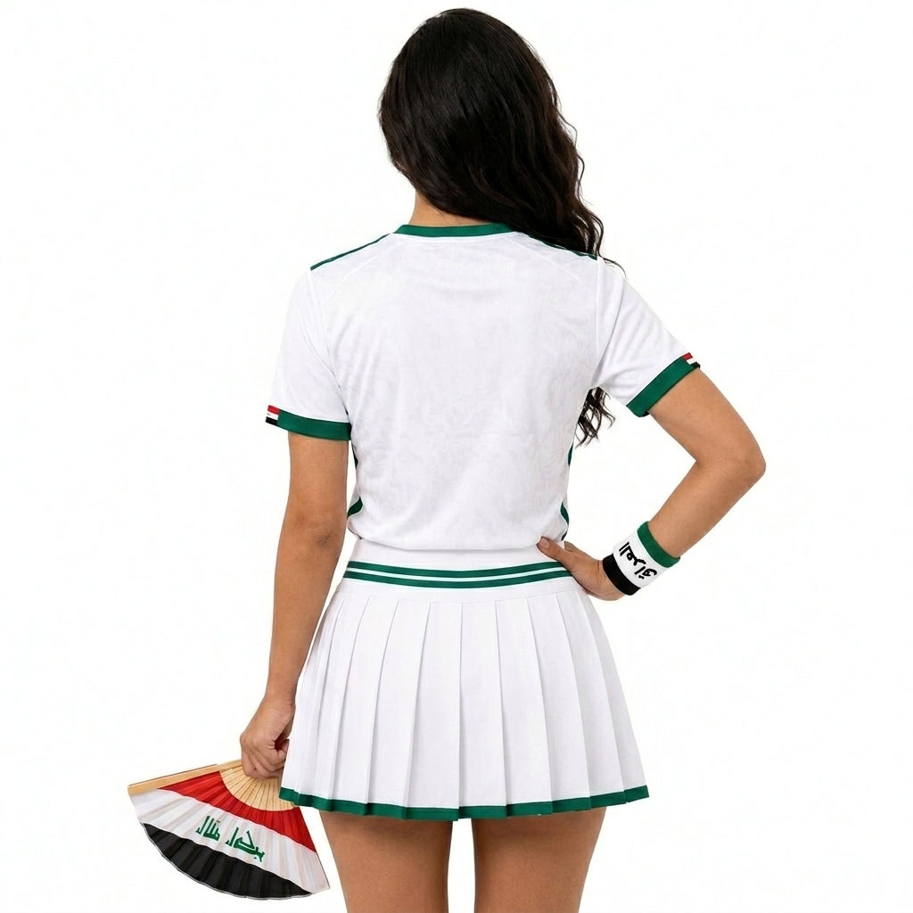 FIFA 2026 Iraq Football Themed Two Piece Skirt Set For Women