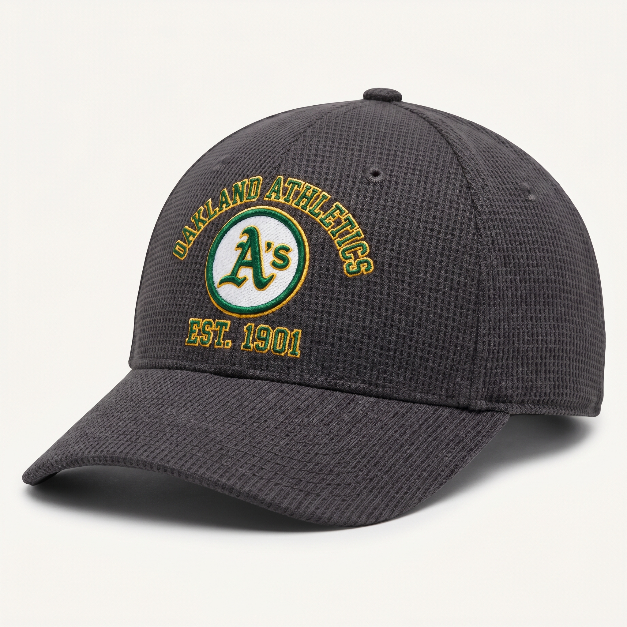 Oakland Athletics Waffle Knit Cap in Dark Gray