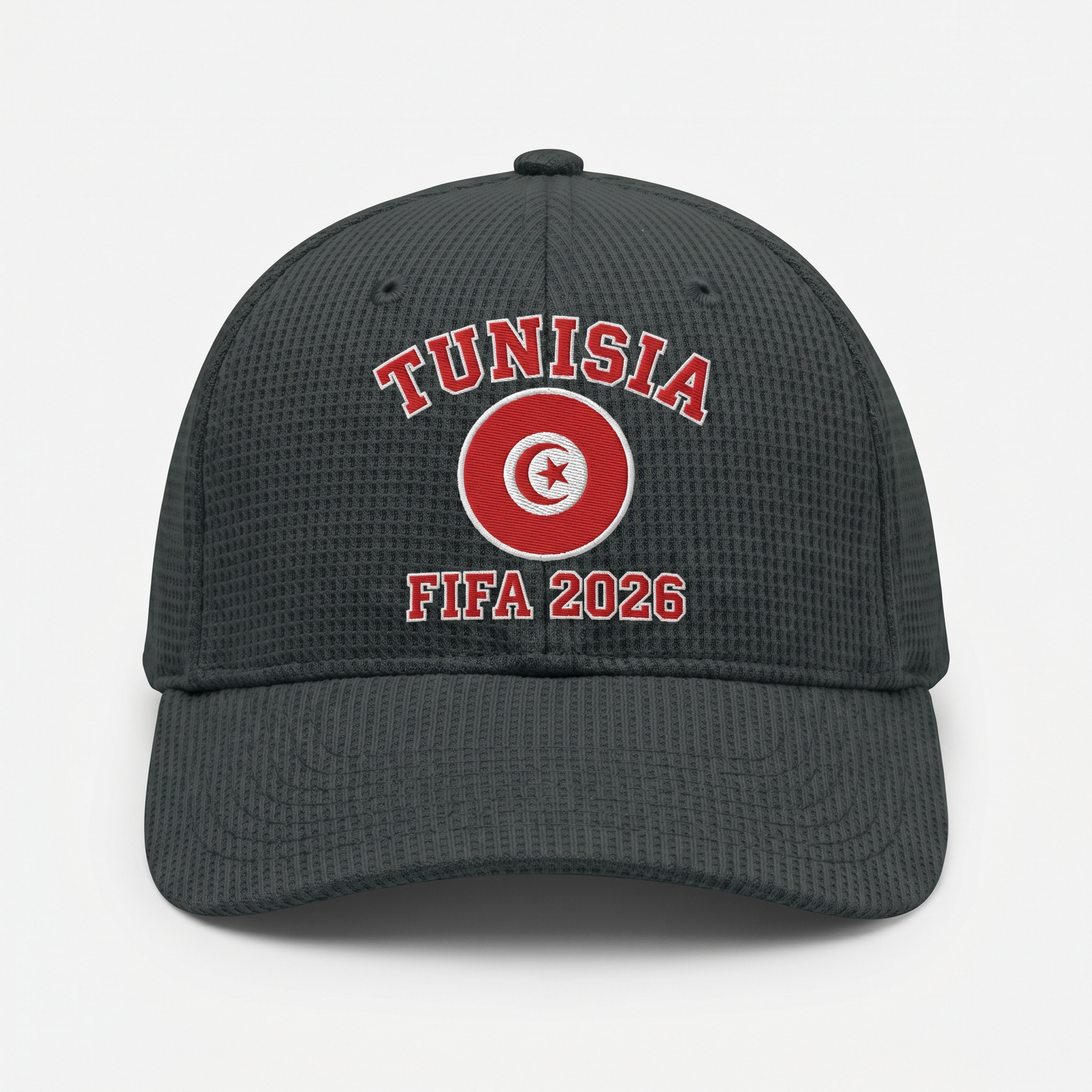 FIFA 2026 Tunisia Waffle Knit Cap in Dark Gray