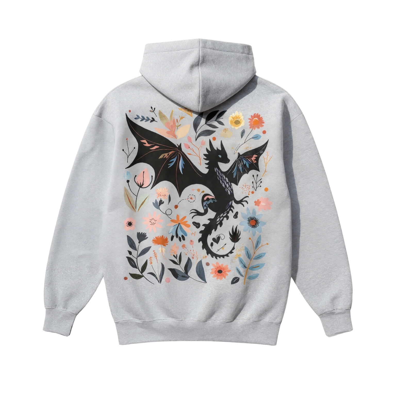 Dragon Printed Women Casual Hooded Sweatshirt