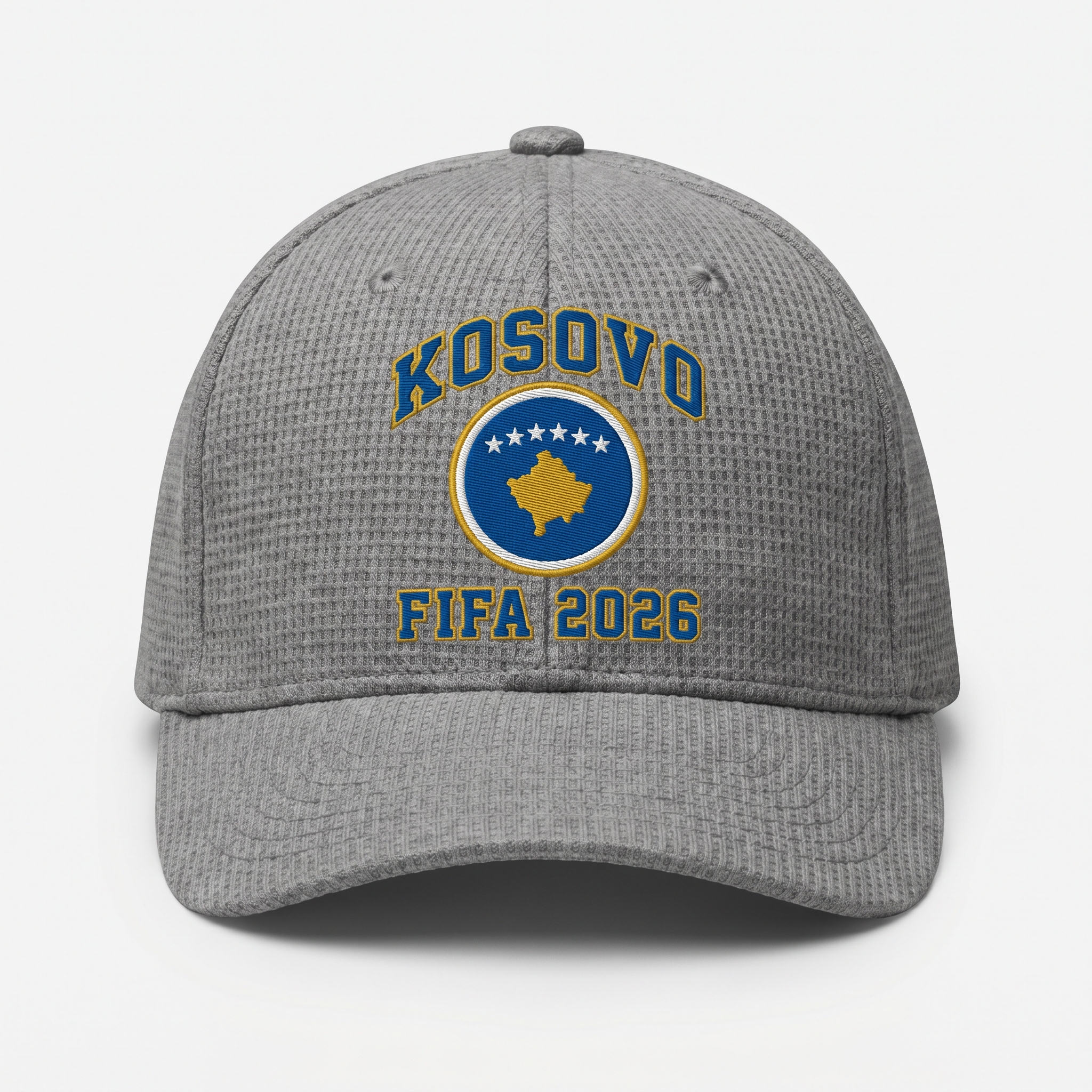 FIFA 2026 Kosovo Waffle Knit Cap in Gray