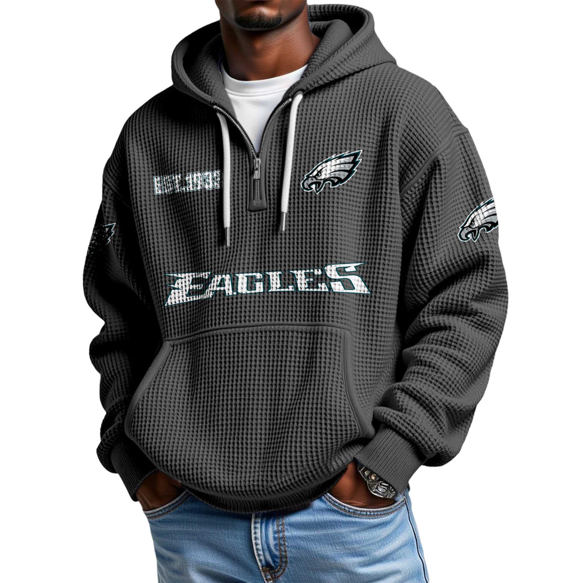 Eagles EST 1993 Waffle Quarter Zip Hoodie