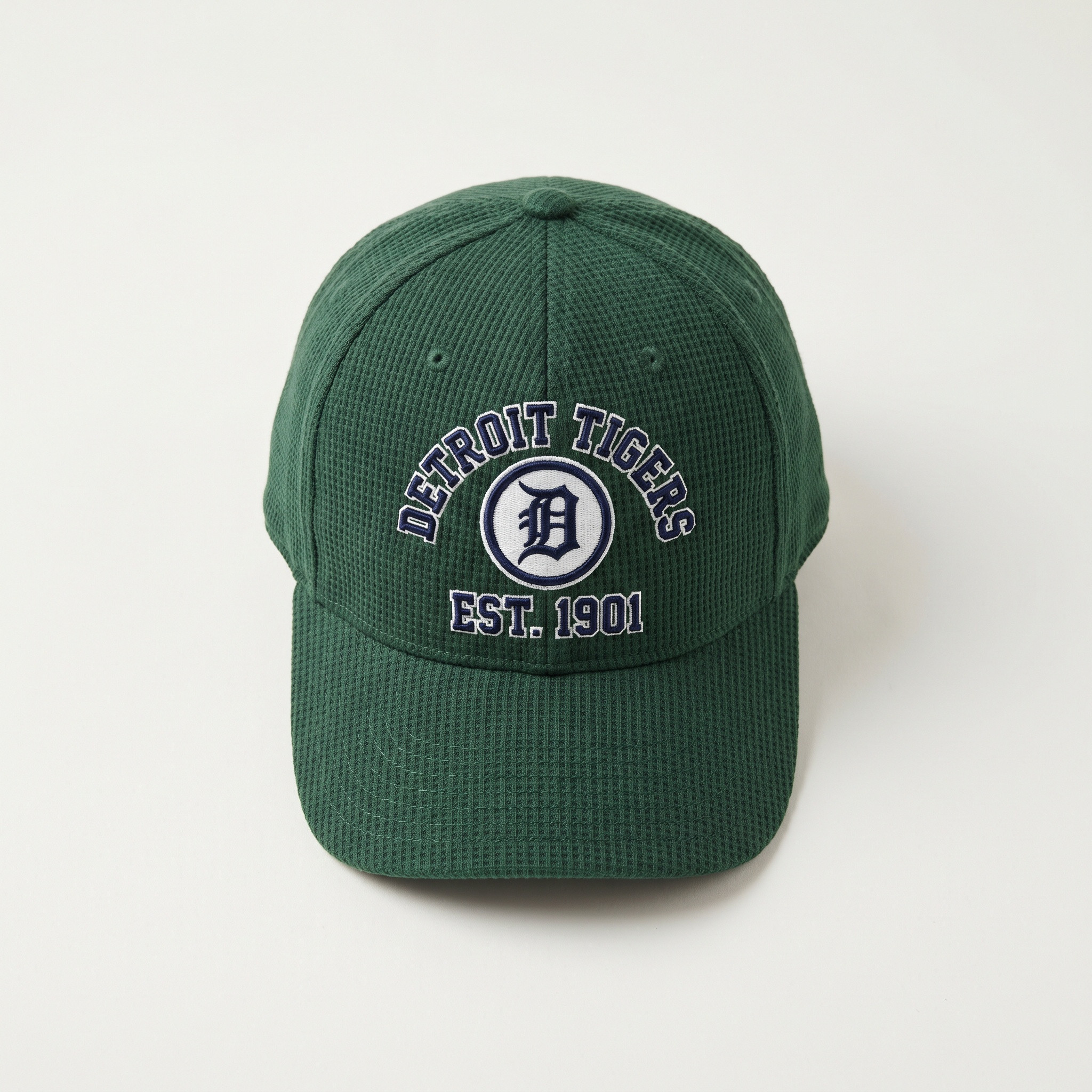 Detroit Tigers green waffle-knit baseball cap with embroidered Old English D patch