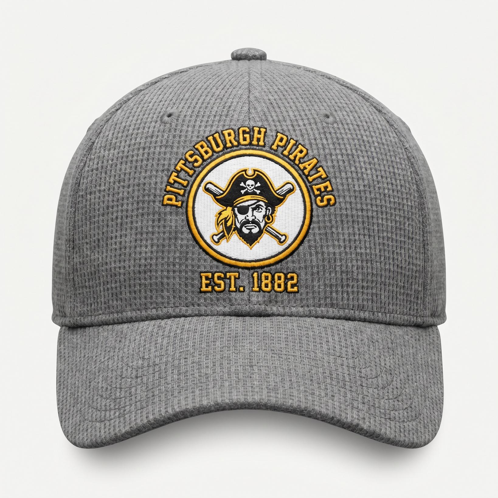 Pittsburgh Pirates Waffle Knit Cap in Gray