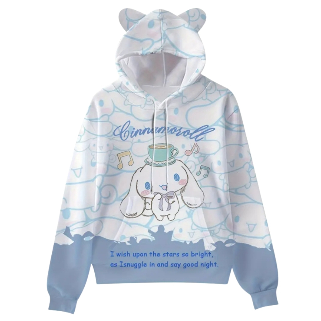 Hello Kitty Cat Ears Cartoon Hooded