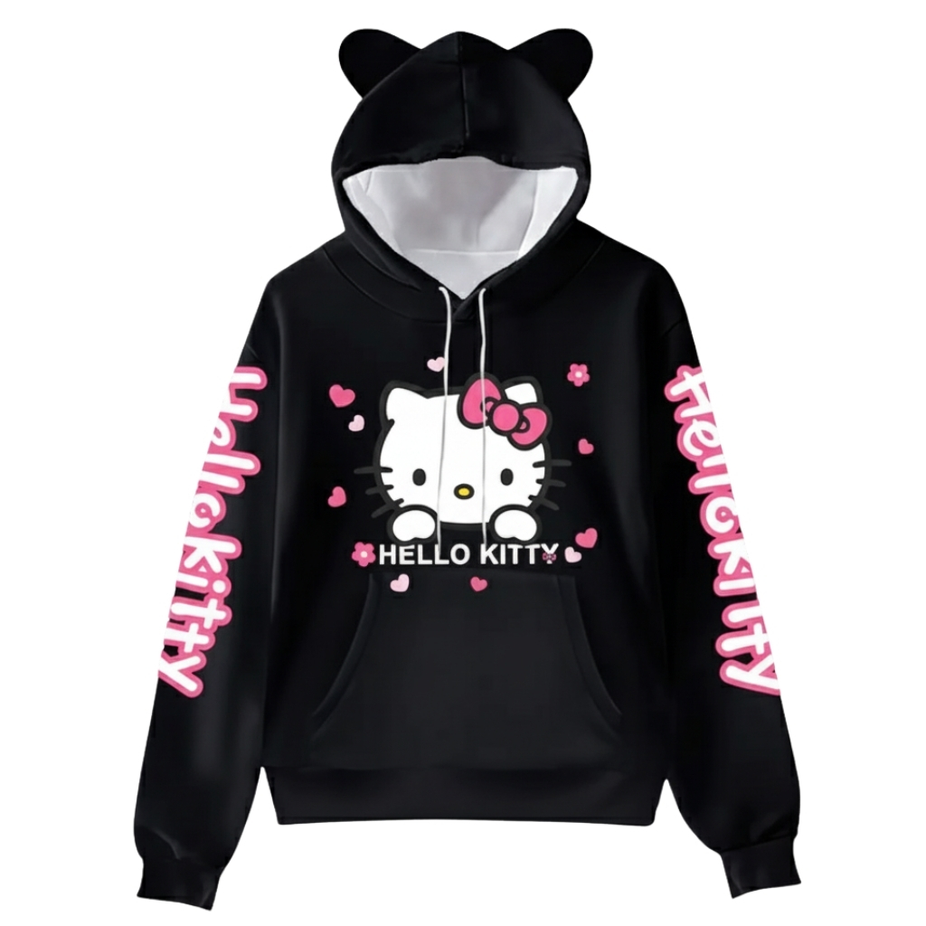 Hello Kitty Cat Ears Cartoon Hooded