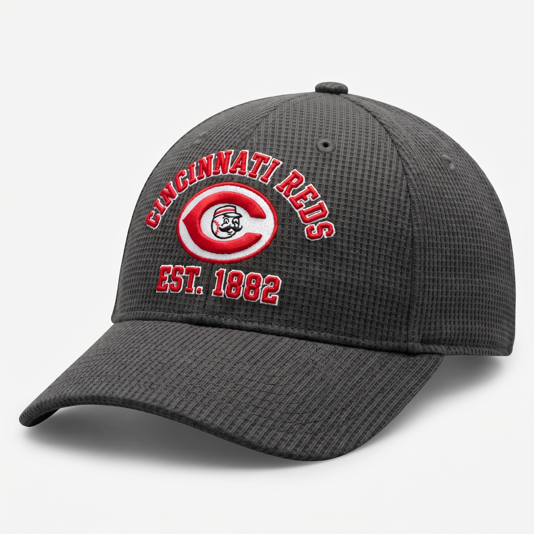 Cincinnati Reds Waffle Knit Cap in Dark Gray