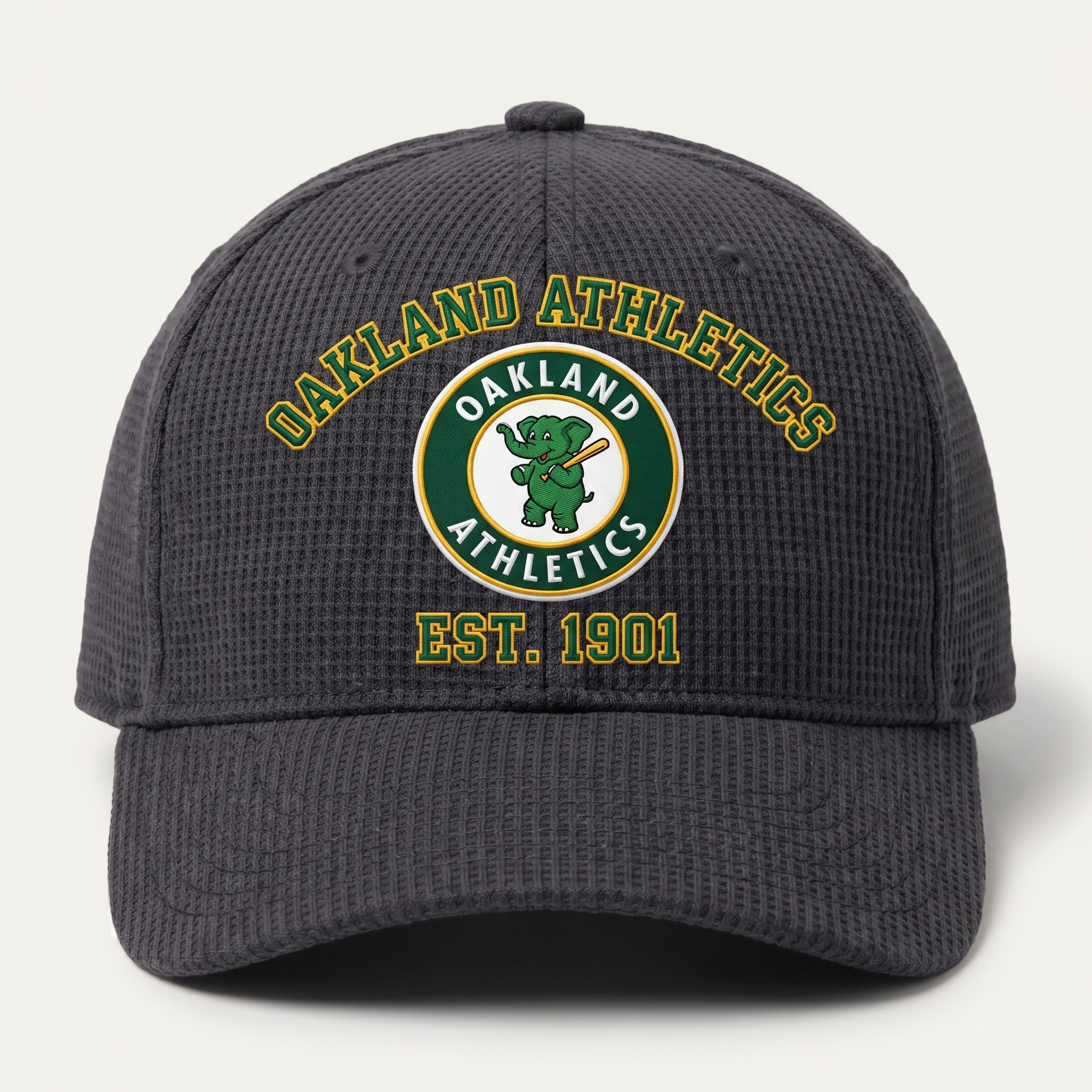 Oakland Athletics Waffle Knit Cap in Dark Gray