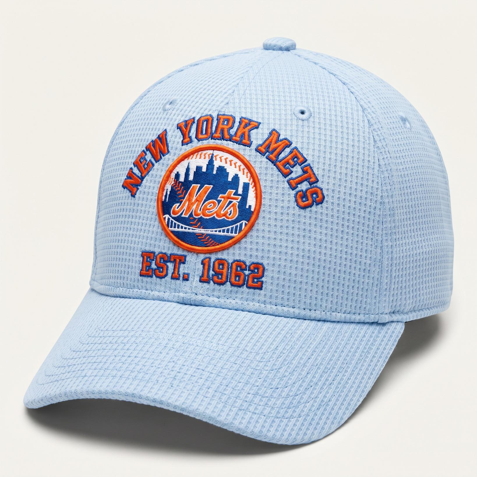 New York Mets Waffle Knit Cap in Light Blue