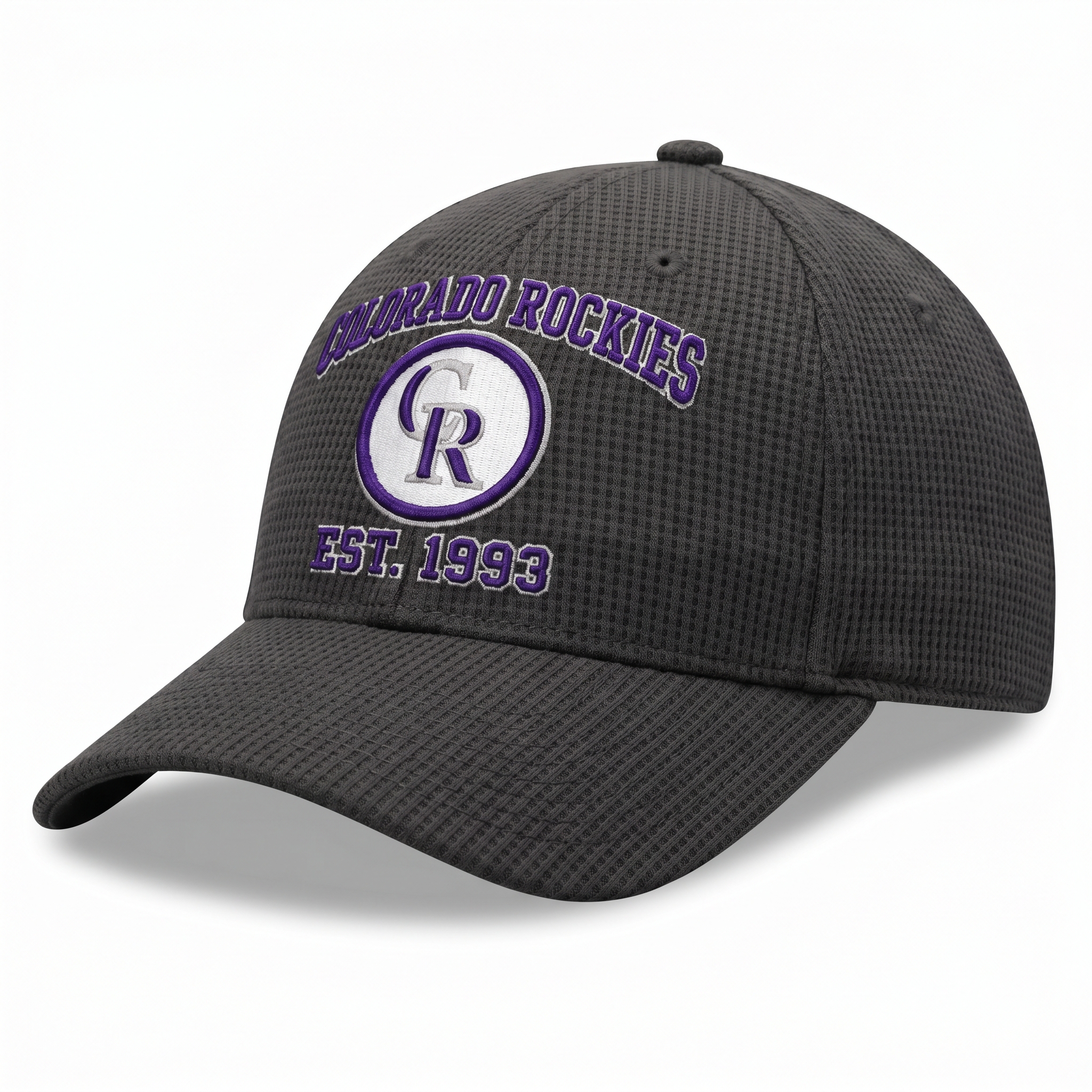Colorado Rockies Waffle Knit Cap in Dark Gray