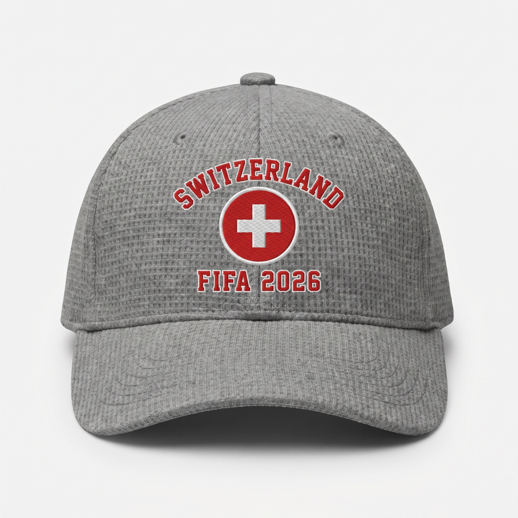FIFA 2026 Switzerland Waffle Knit Cap in Gray