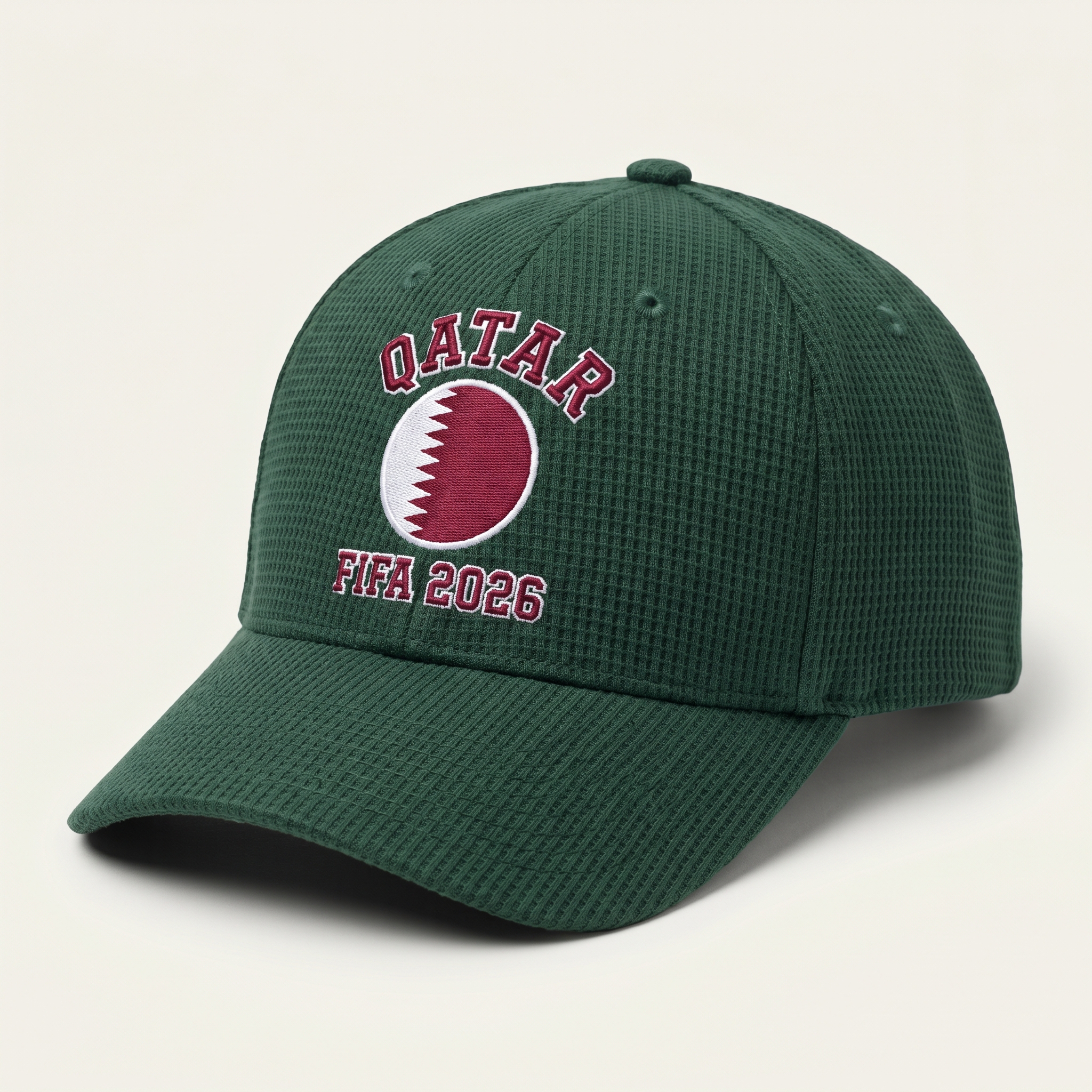 FIFA 2026 Qatar Waffle Knit Cap in Green
