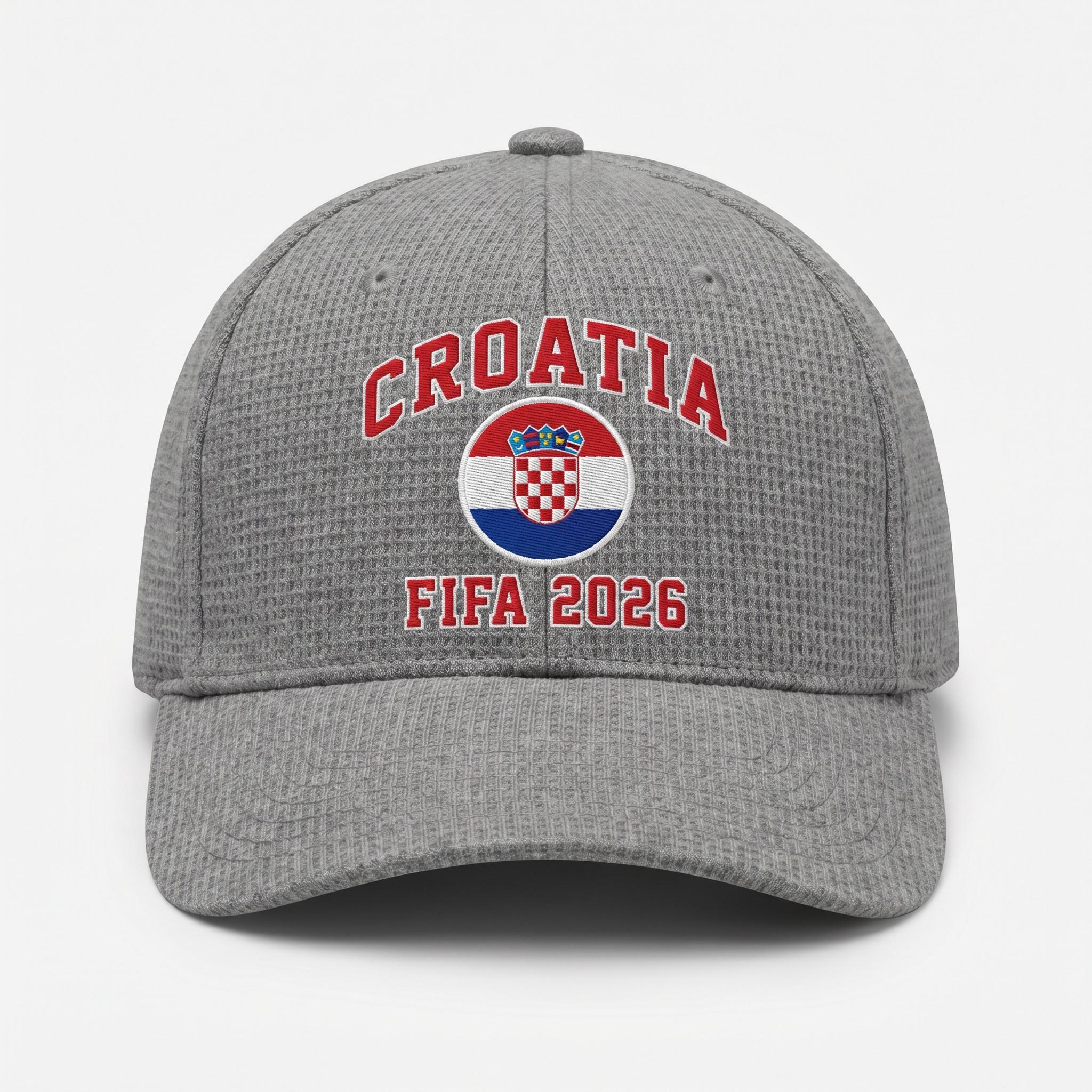 FIFA 2026 Croatia Waffle Knit Cap in Gray