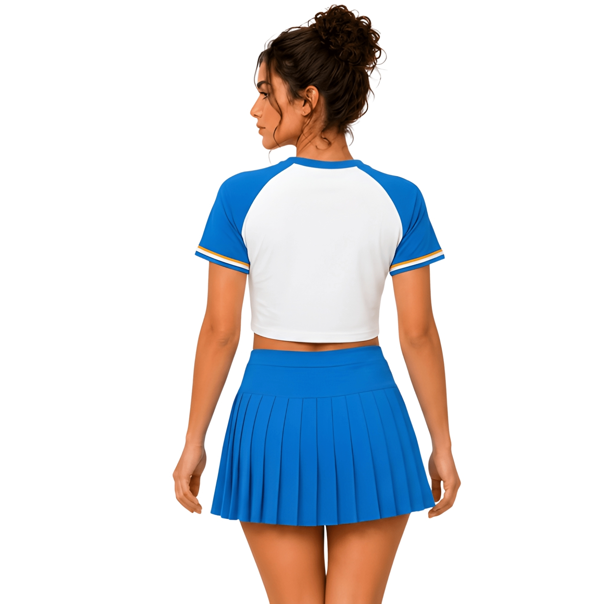 Los Angeles Chargers Football Team Printed Two Piece Top And Skirt Set For Women