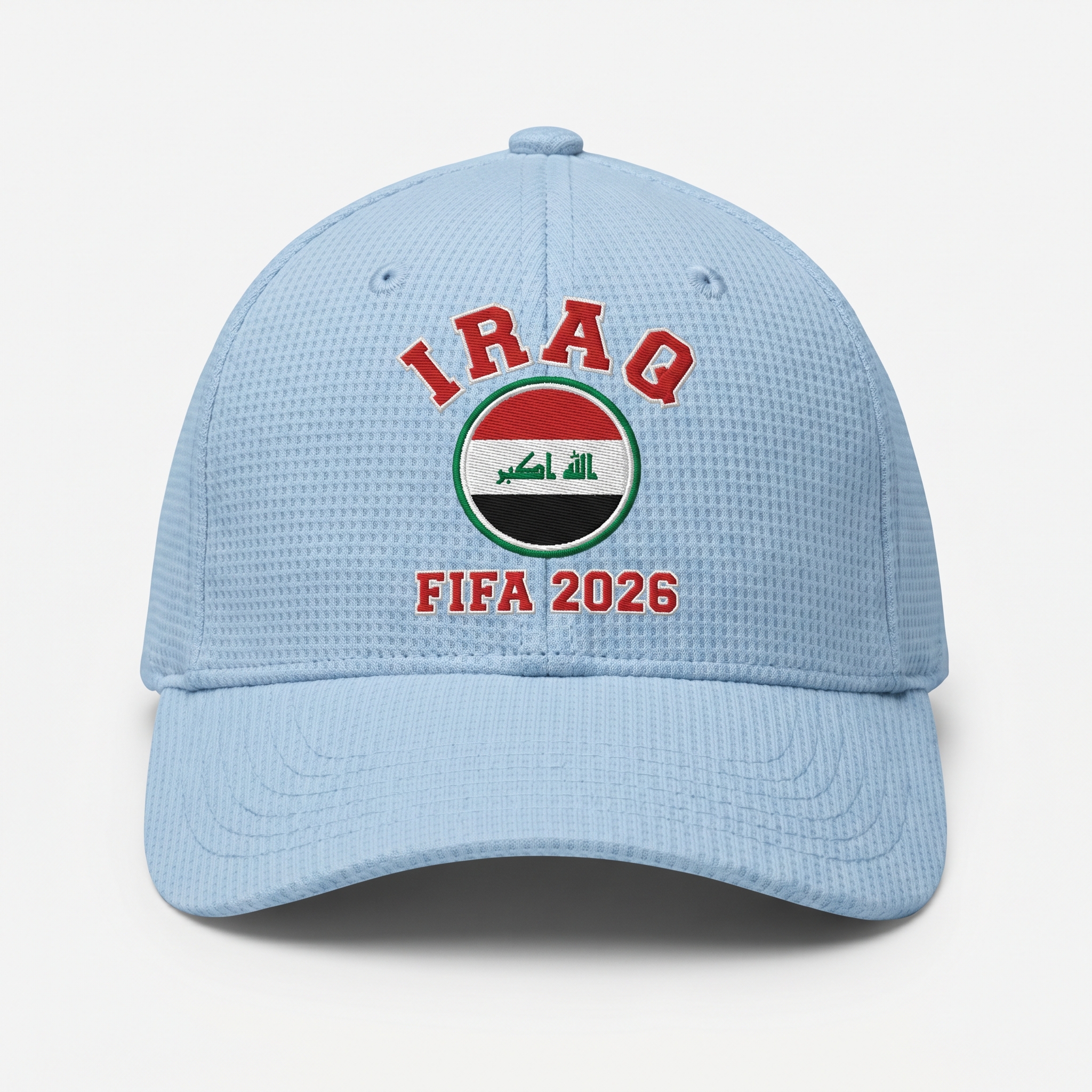 FIFA 2026 Iraq Waffle Knit Cap in Light Blue