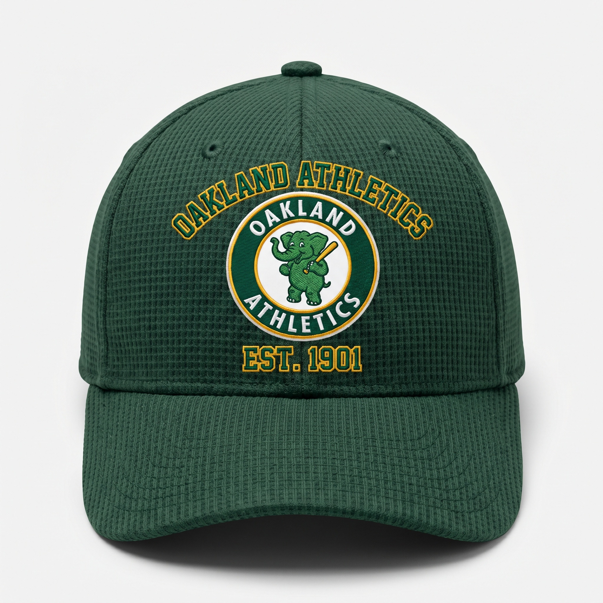 Oakland Athletics Waffle Knit Cap in Green