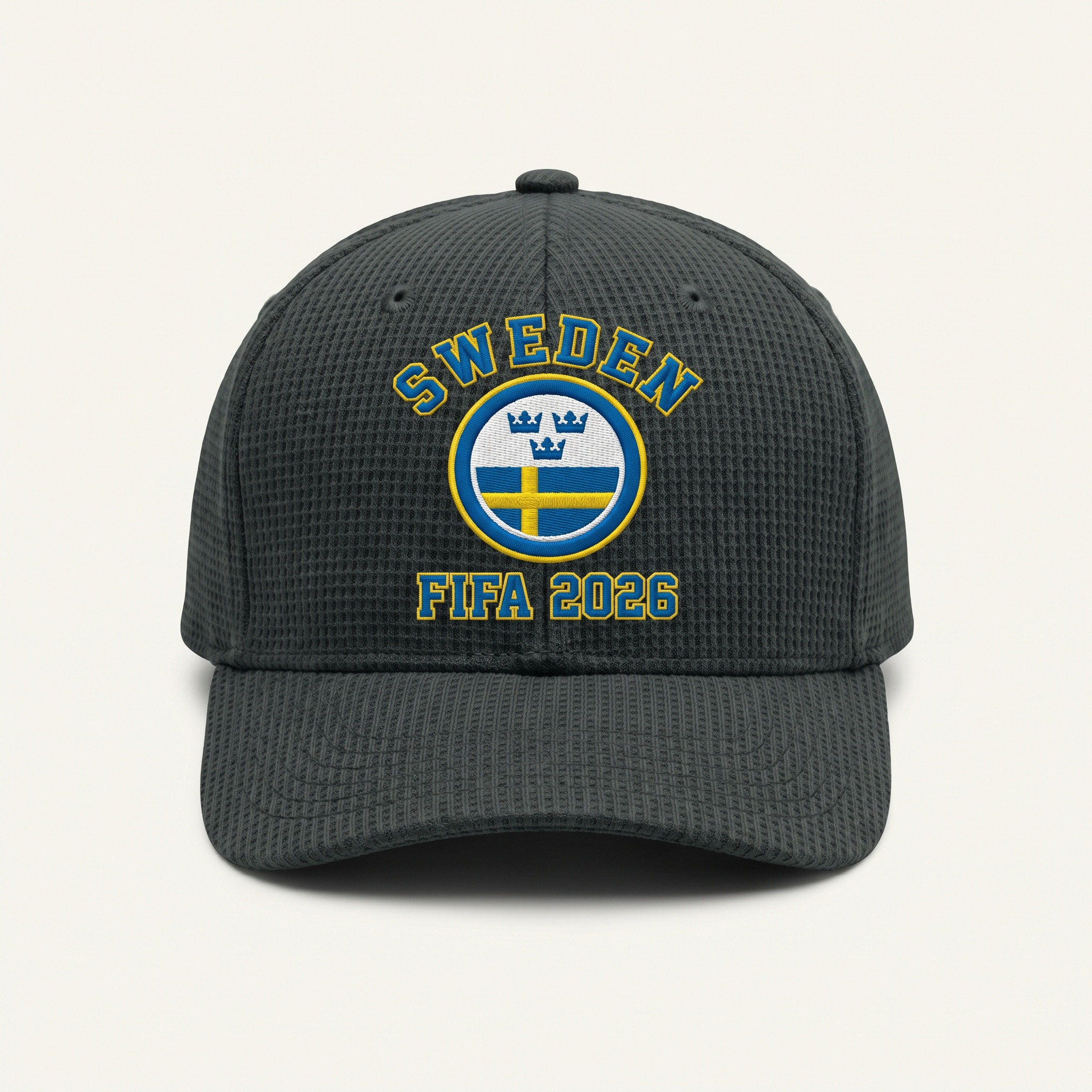 FIFA 2026 Sweden Waffle Knit Cap in Dark Gray