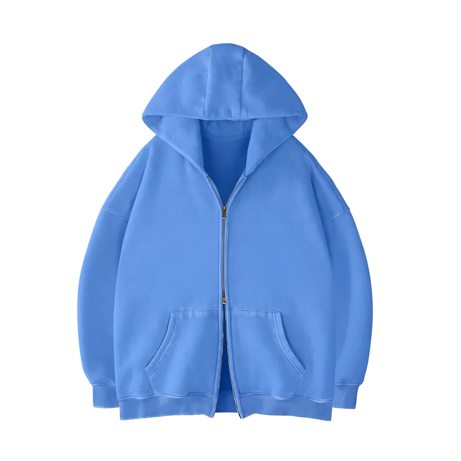 Oversized Zip Up Hoodie With Kangaroo Pocket For All Seasons