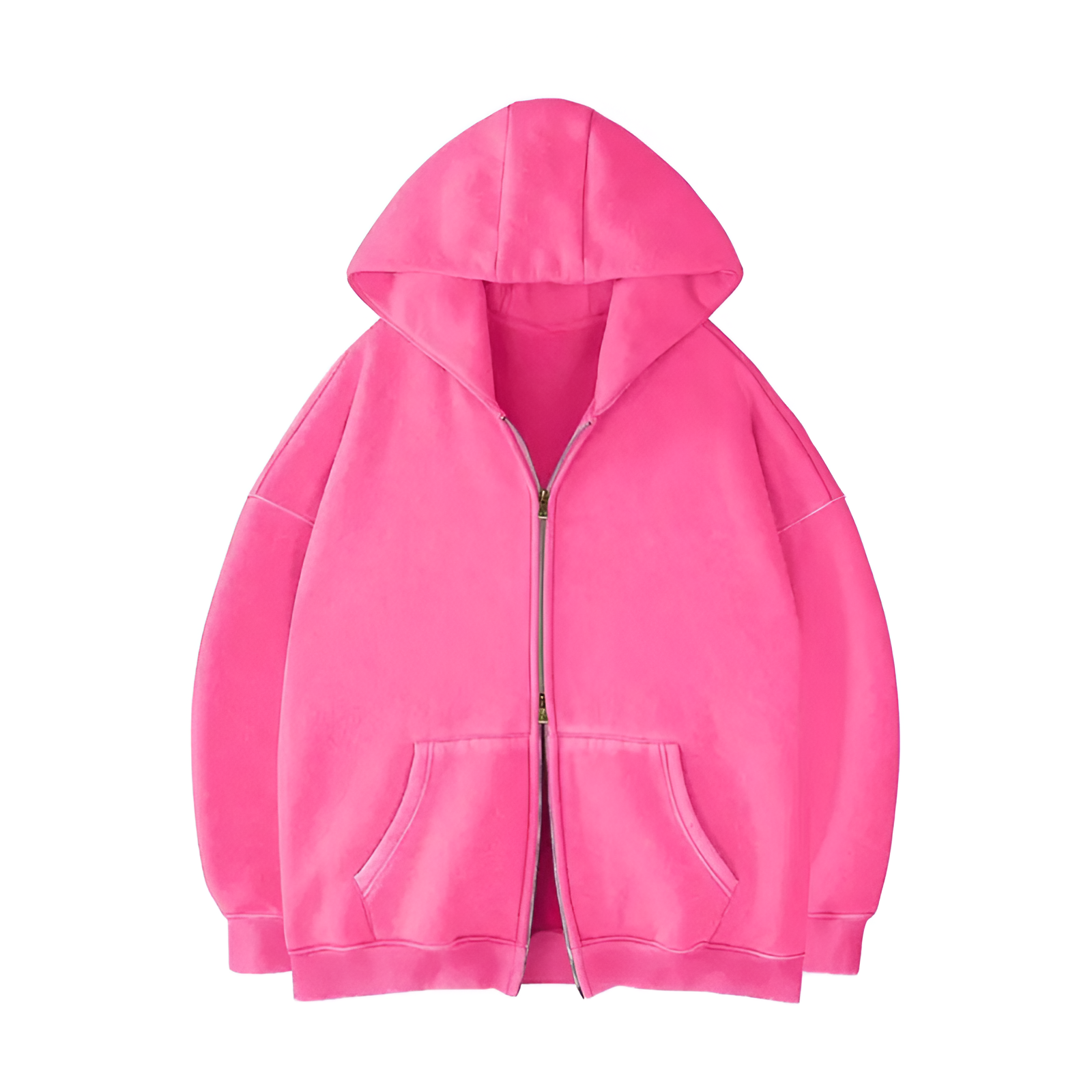Oversized Zip Up Hoodie With Kangaroo Pocket For All Seasons