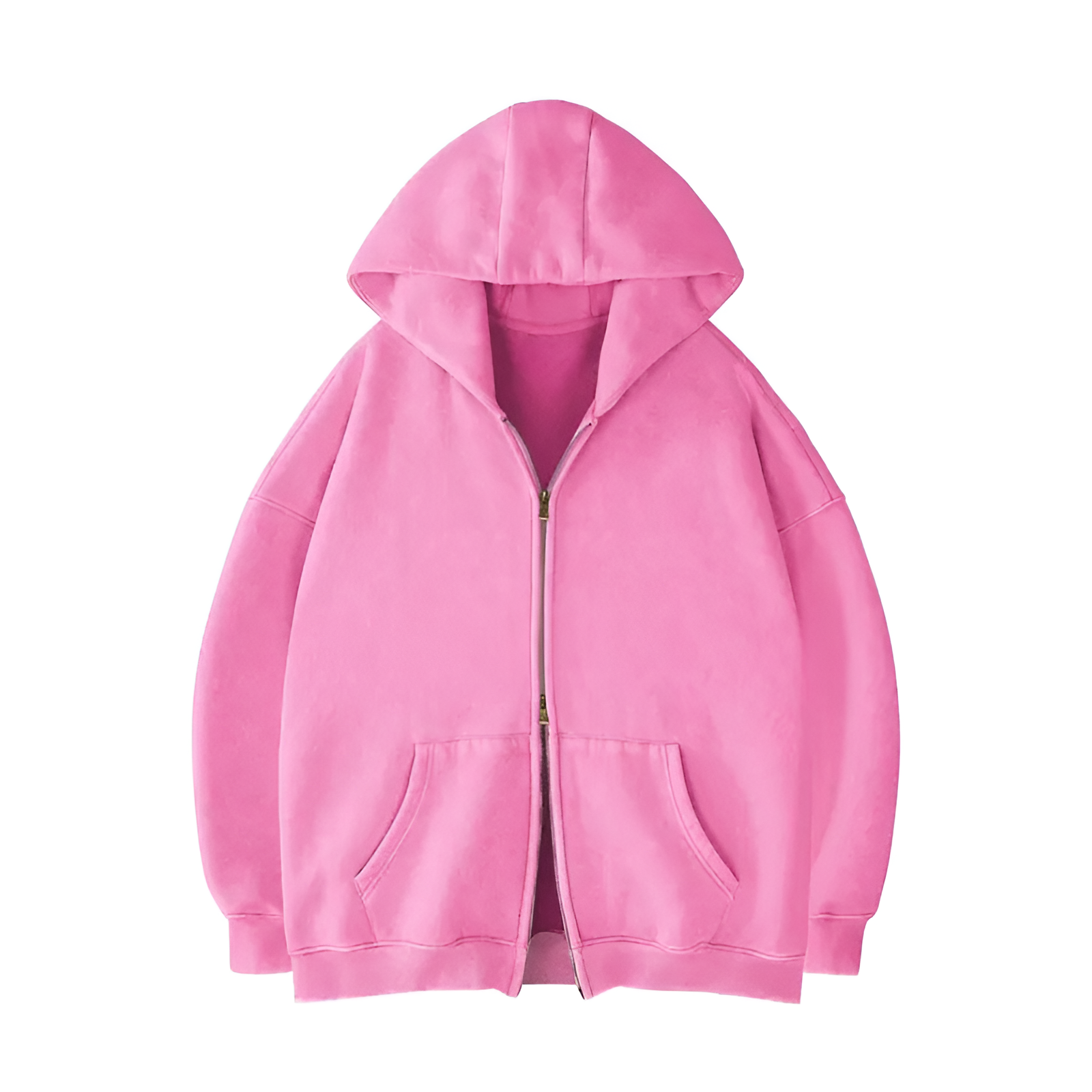 Oversized Zip Up Hoodie With Kangaroo Pocket For All Seasons