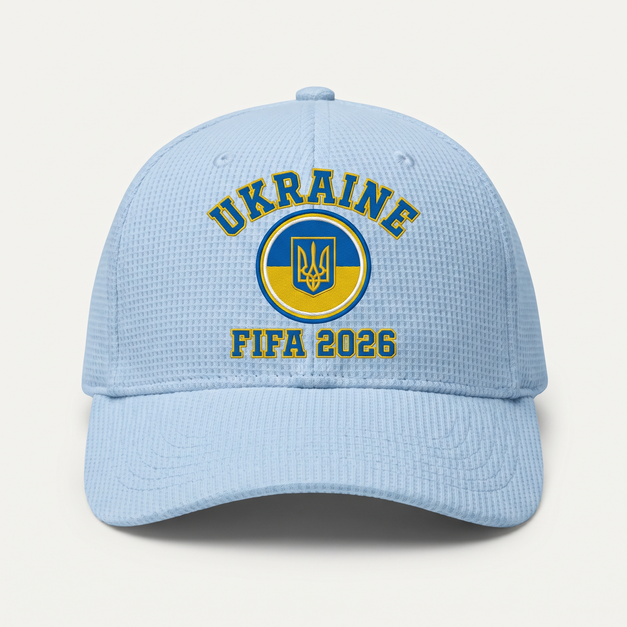FIFA 2026 Ukraine Waffle Knit Cap in Light Blue