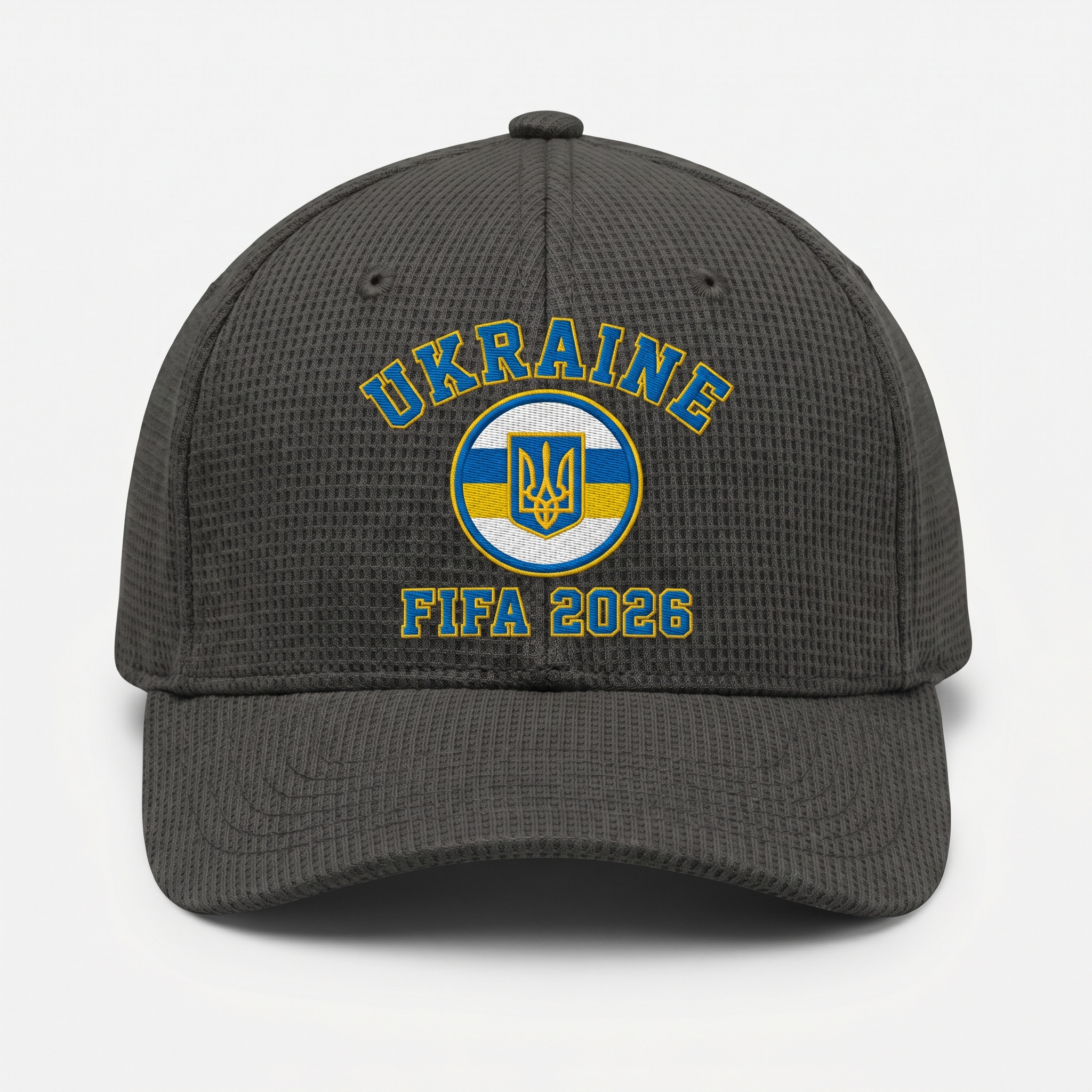 FIFA 2026 Ukraine Waffle Knit Cap in Dark Gray
