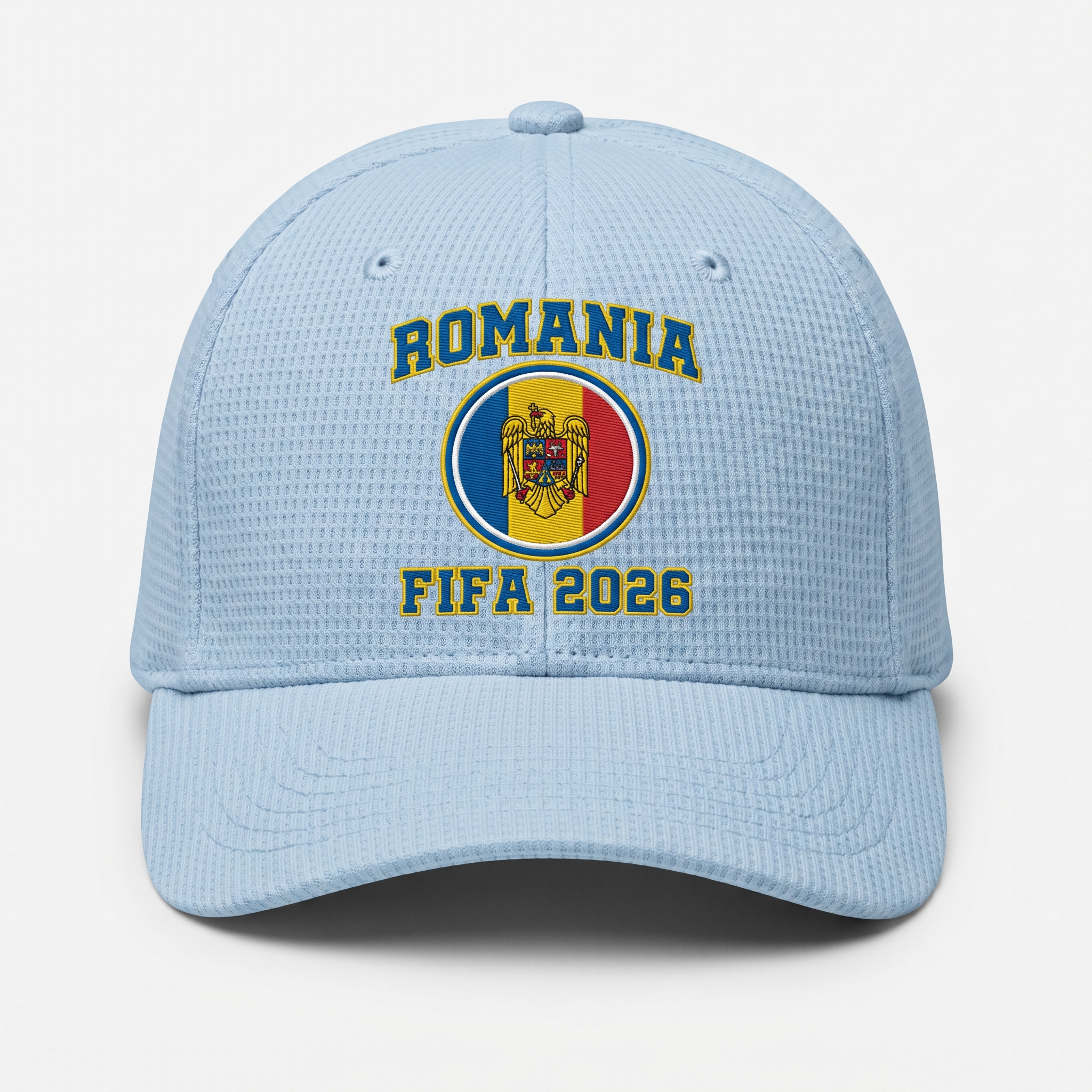 FIFA 2026 Romania Waffle Knit Cap in Light Blue