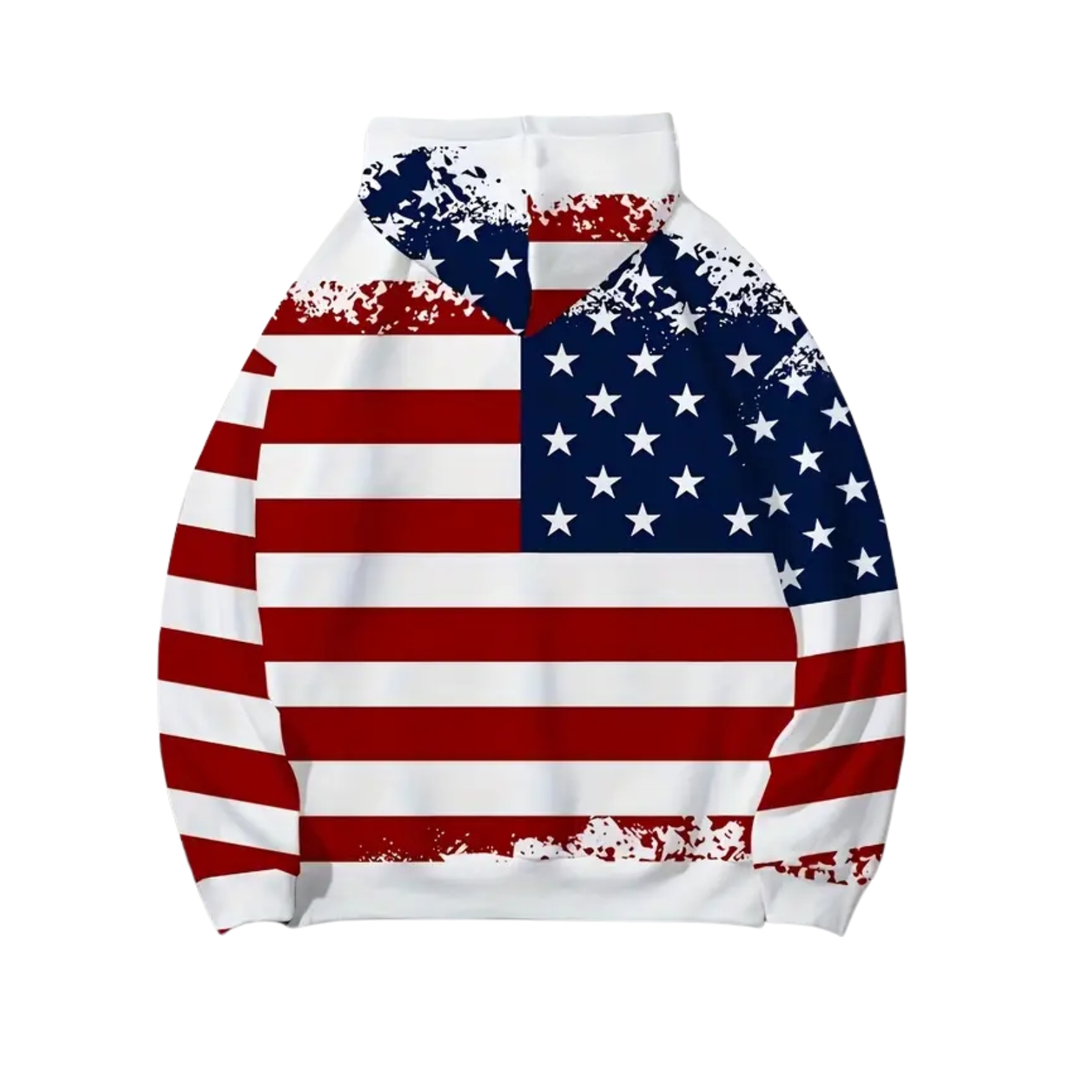 Patriotic American Flag Print Pullover Hoodie