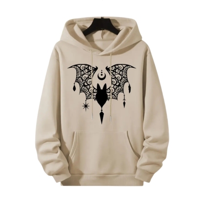 Plus Size Bat Print Hoodie For Women