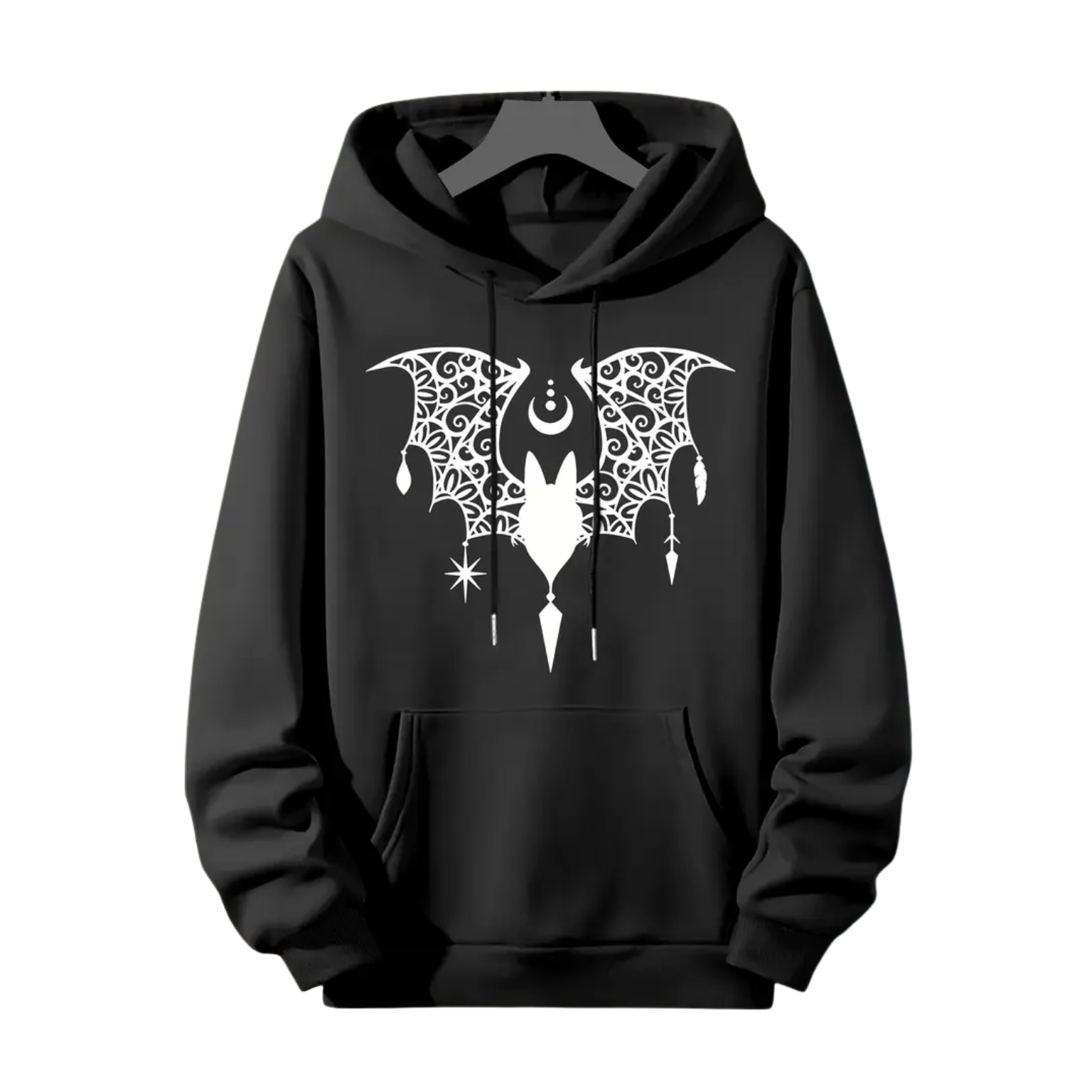Plus Size Bat Print Hoodie For Women
