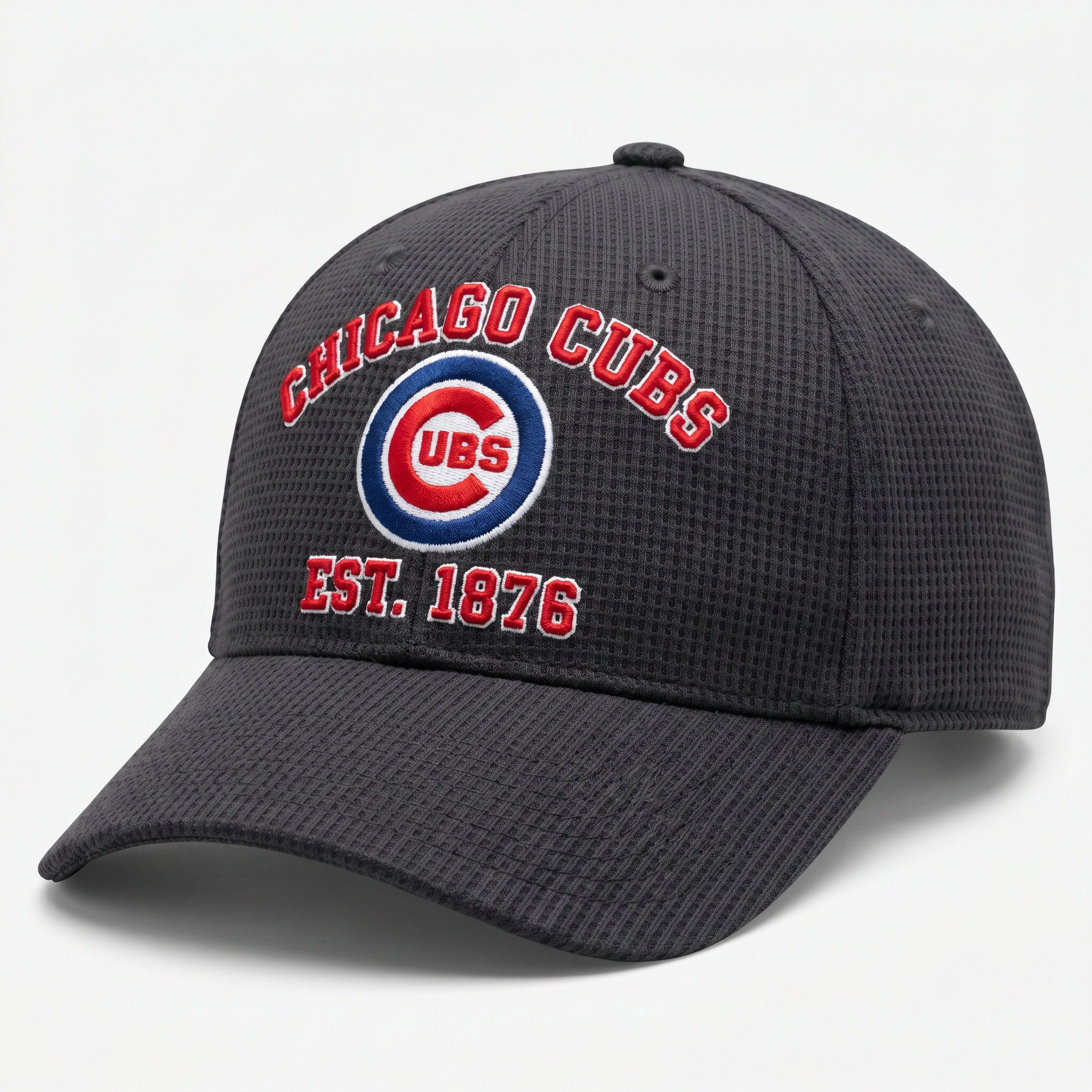 Chicago Cubs EST 1876 Waffle Knit Cap in Dark Gray