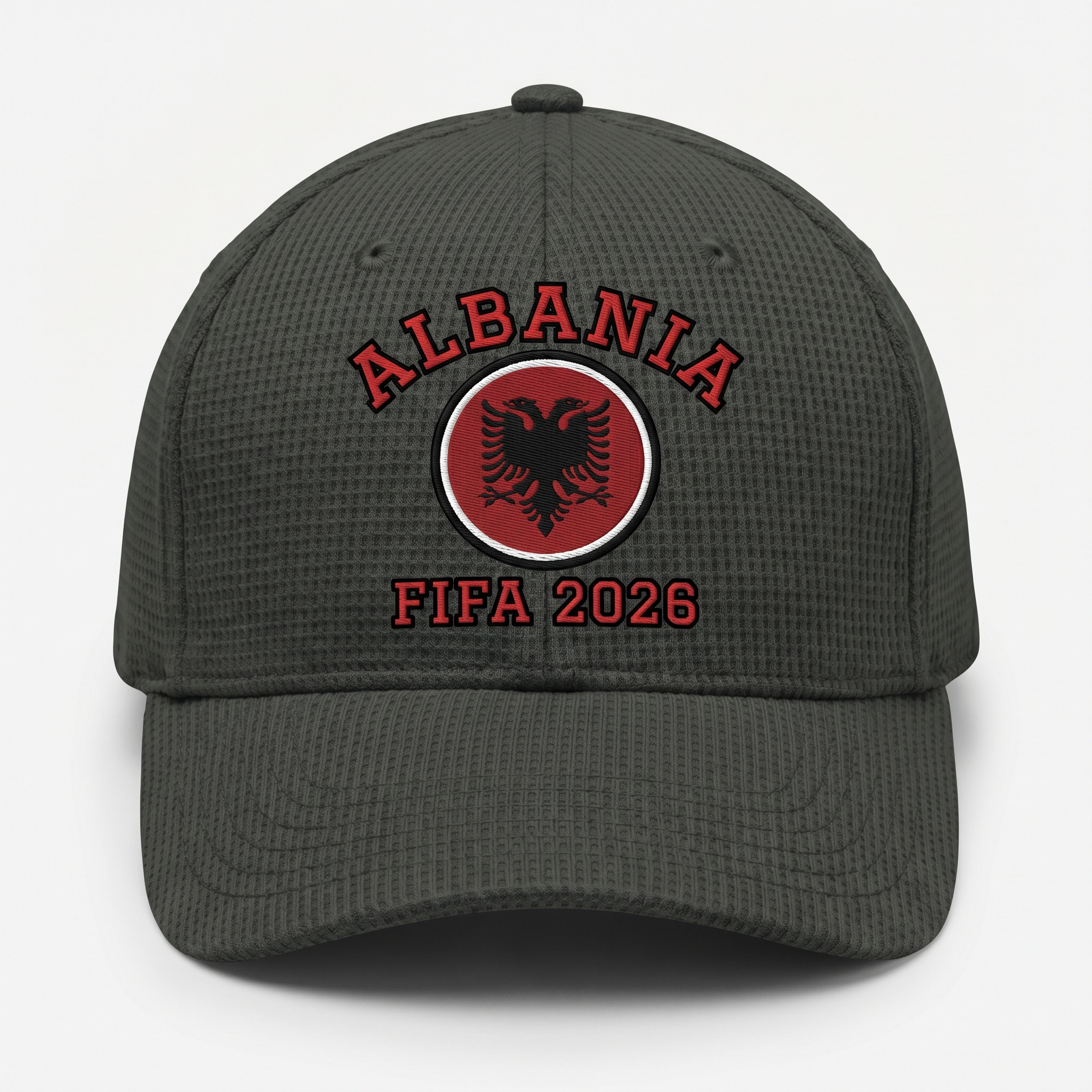 FIFA 2026 Albania Waffle Knit Cap in Dark Gray