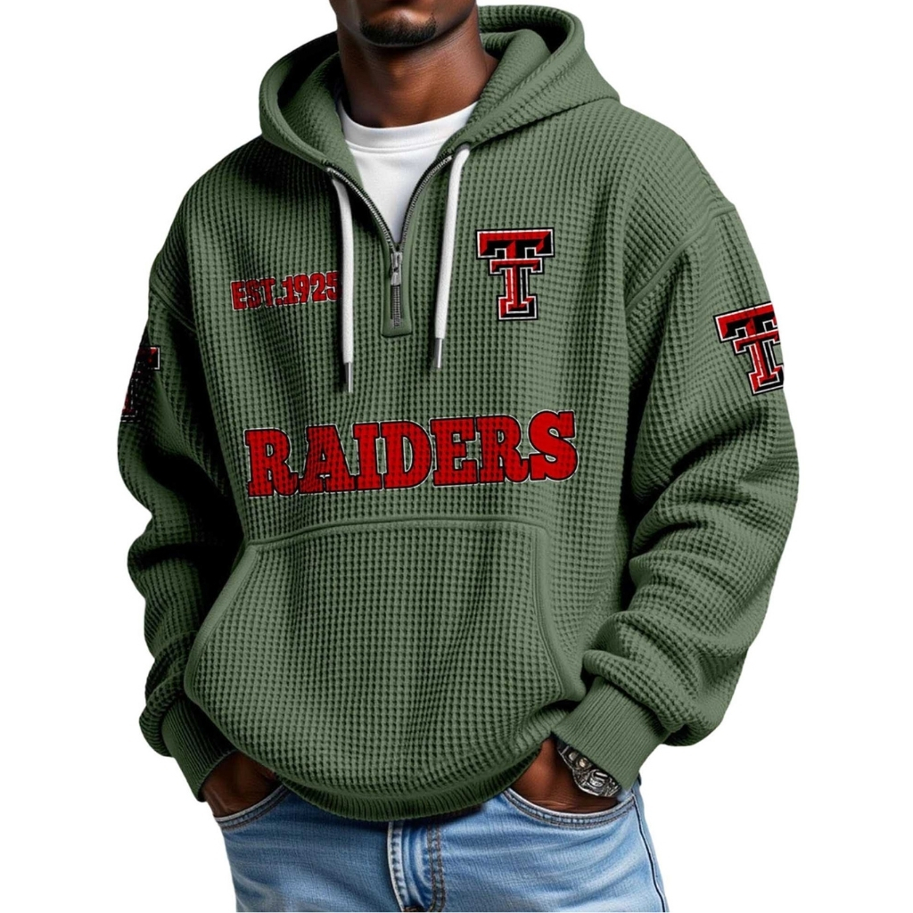 Raiders EST 1925 Quarter Zip Waffle Hoodie