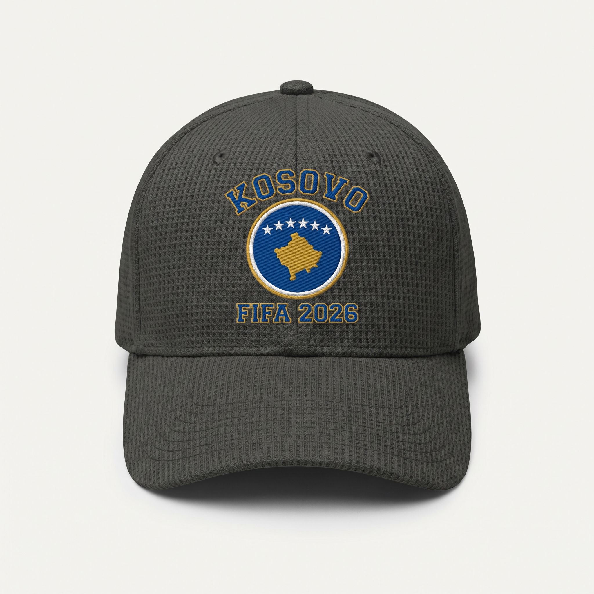 FIFA 2026 Kosovo Waffle Knit Cap in Dark Gray