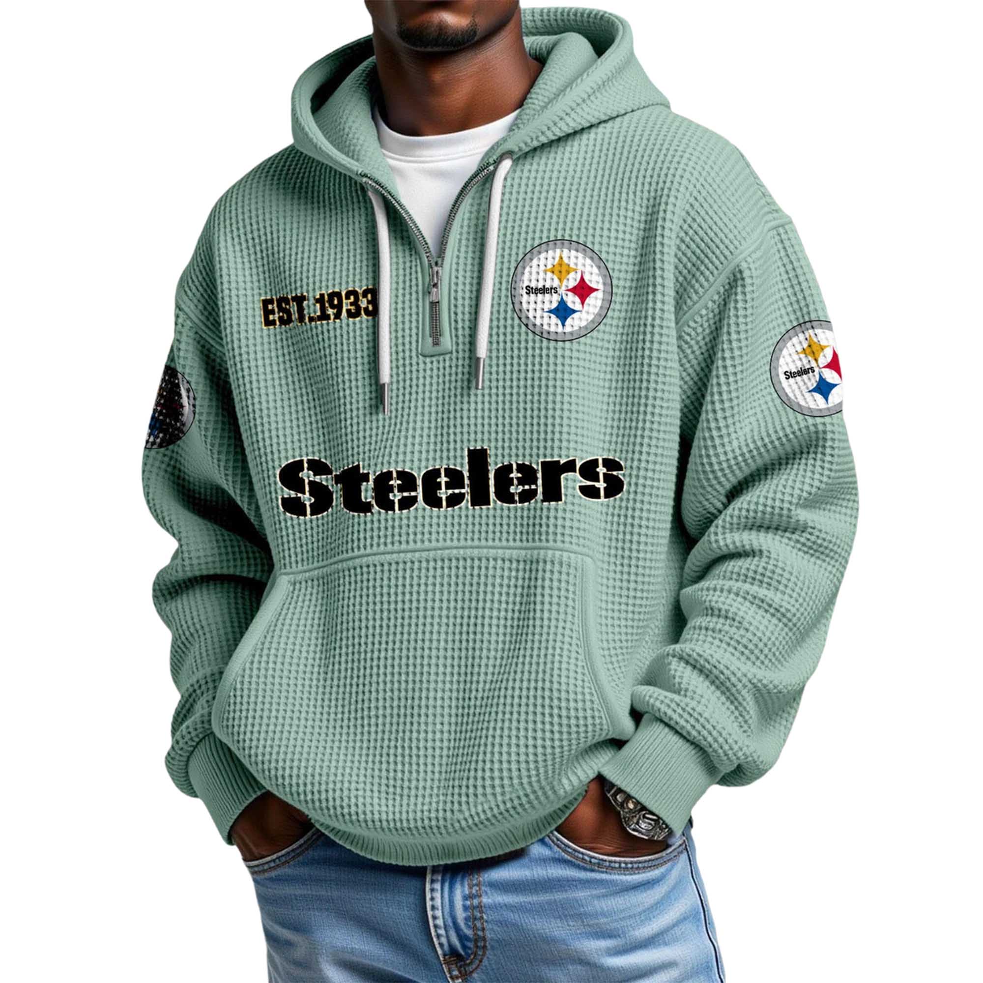 Steelers EST 1993 Waffle Quarter Zip Hoodie